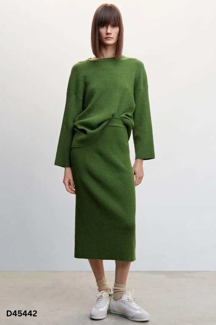 Set Áo len MANGO xanh + chân váy