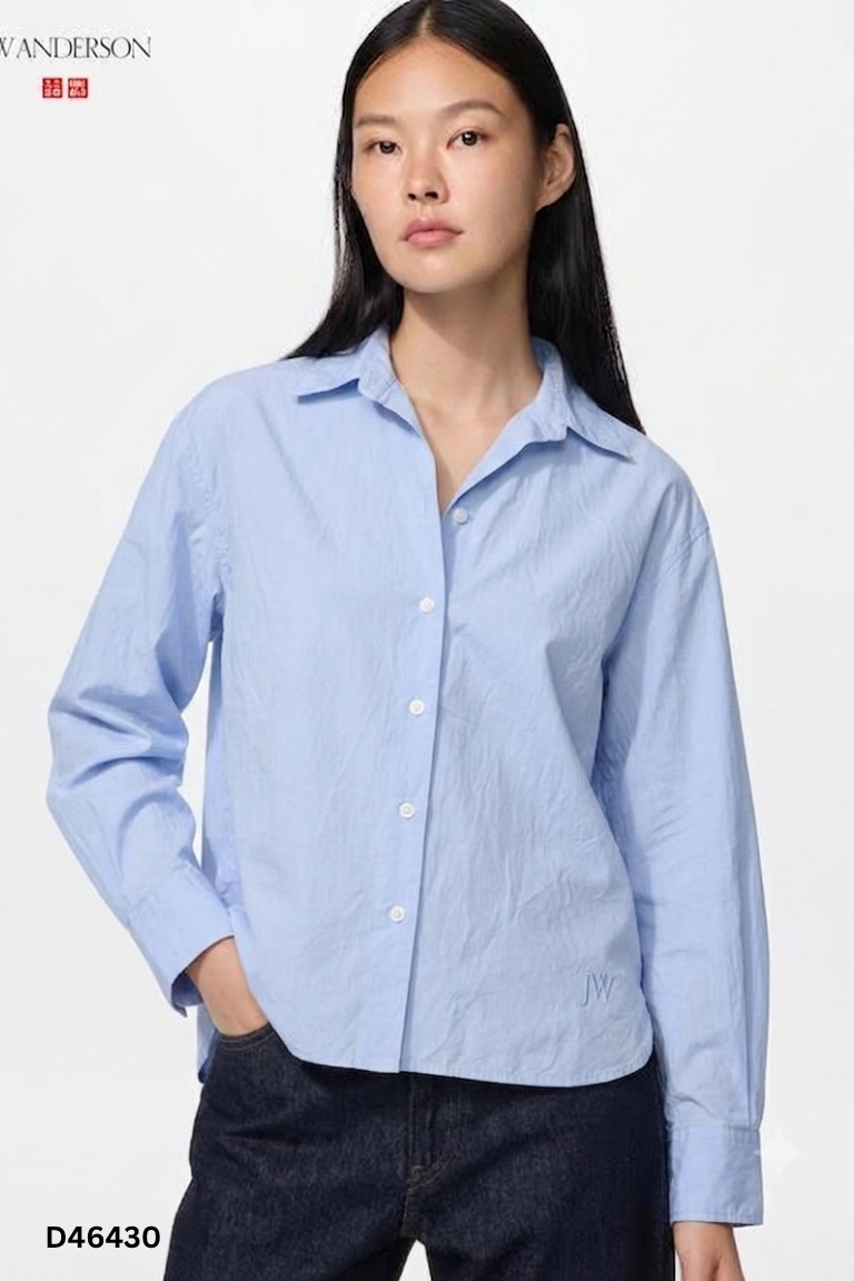 Áo sơ mi UNIQLO xanh kẻ