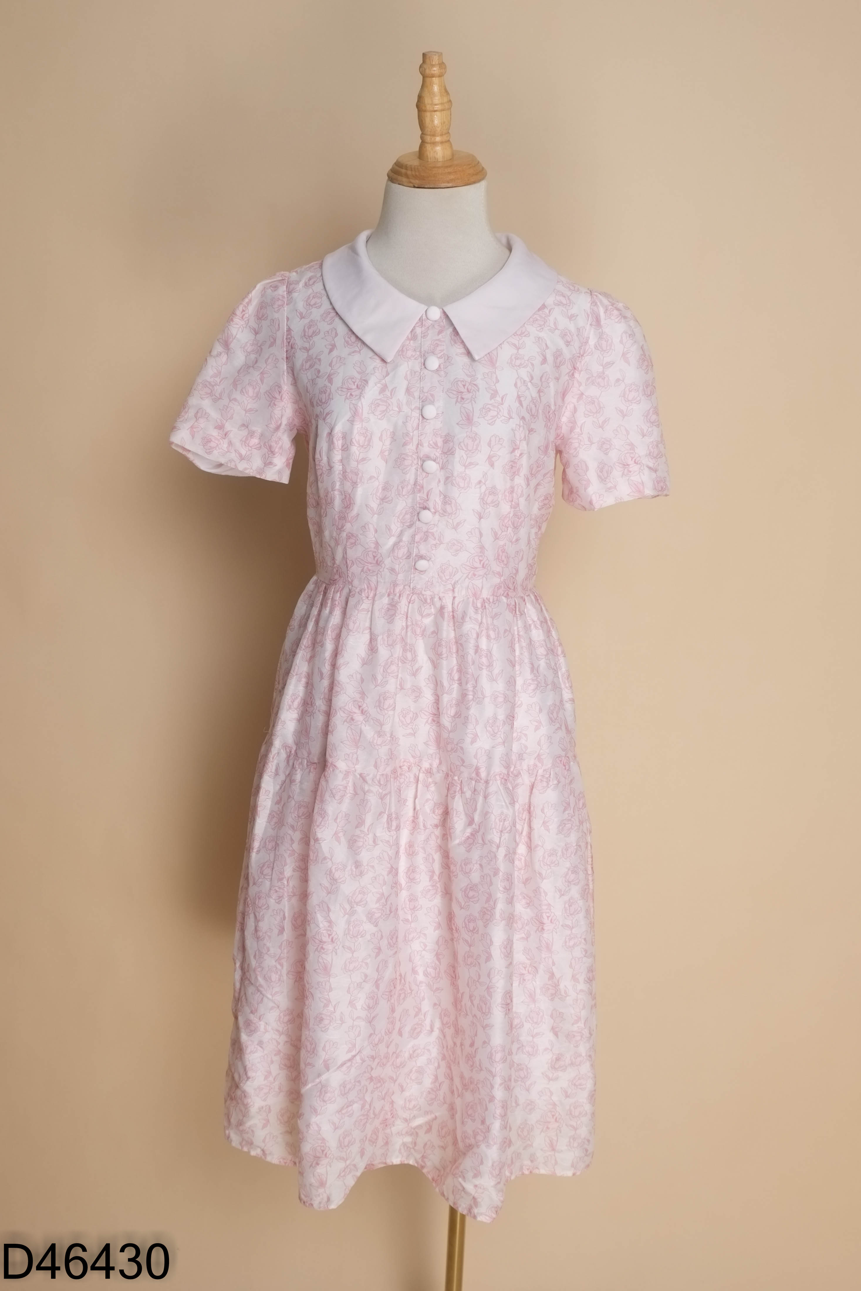 Váy VINTAGE BY JANE hồng họa tiết hoa