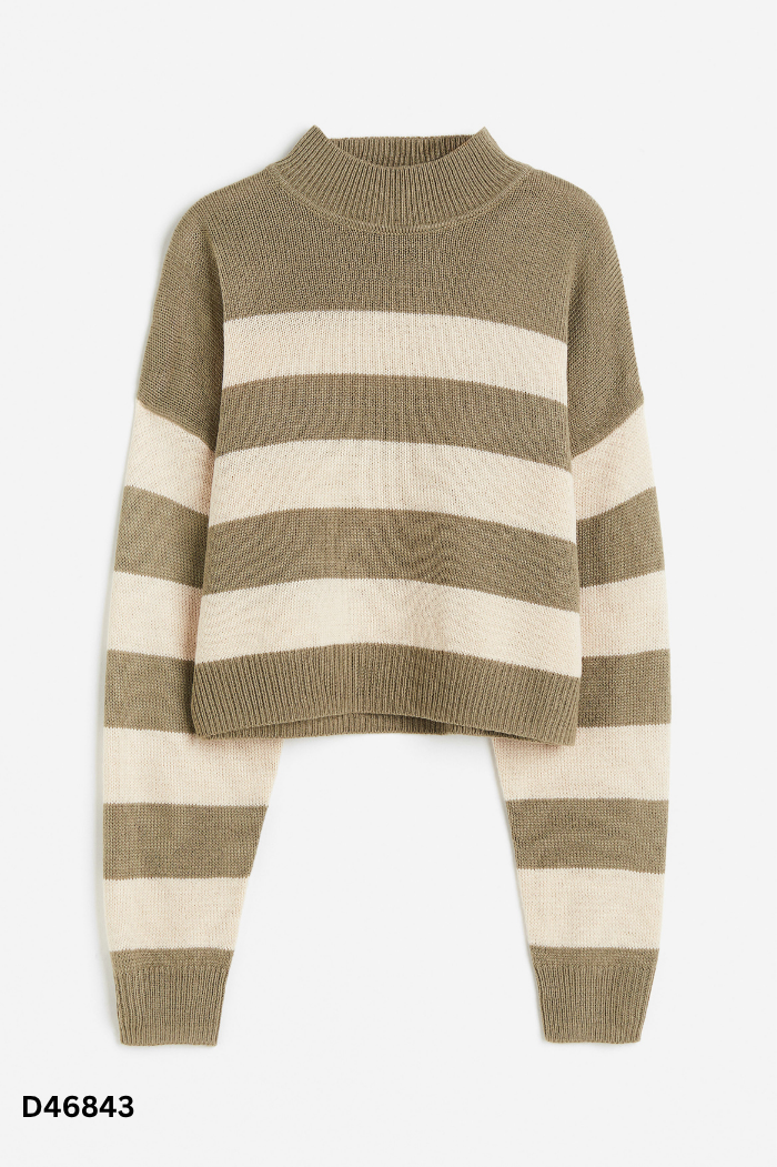 Áo len HM xanh kẻ be