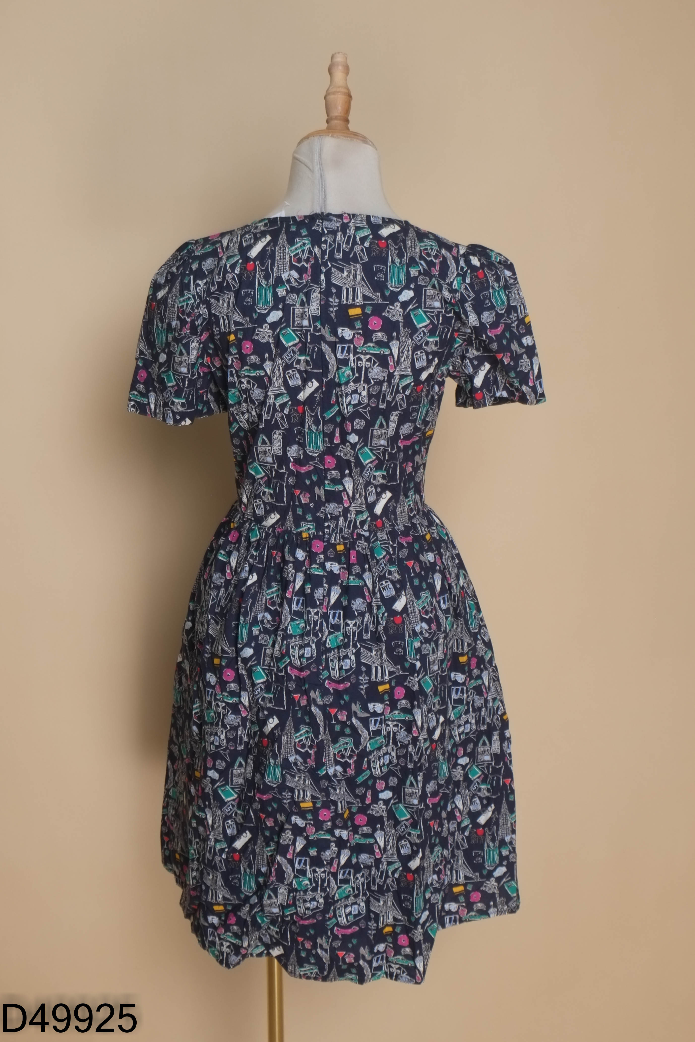 Váy xanh than ADORE DRESS họa tiết
