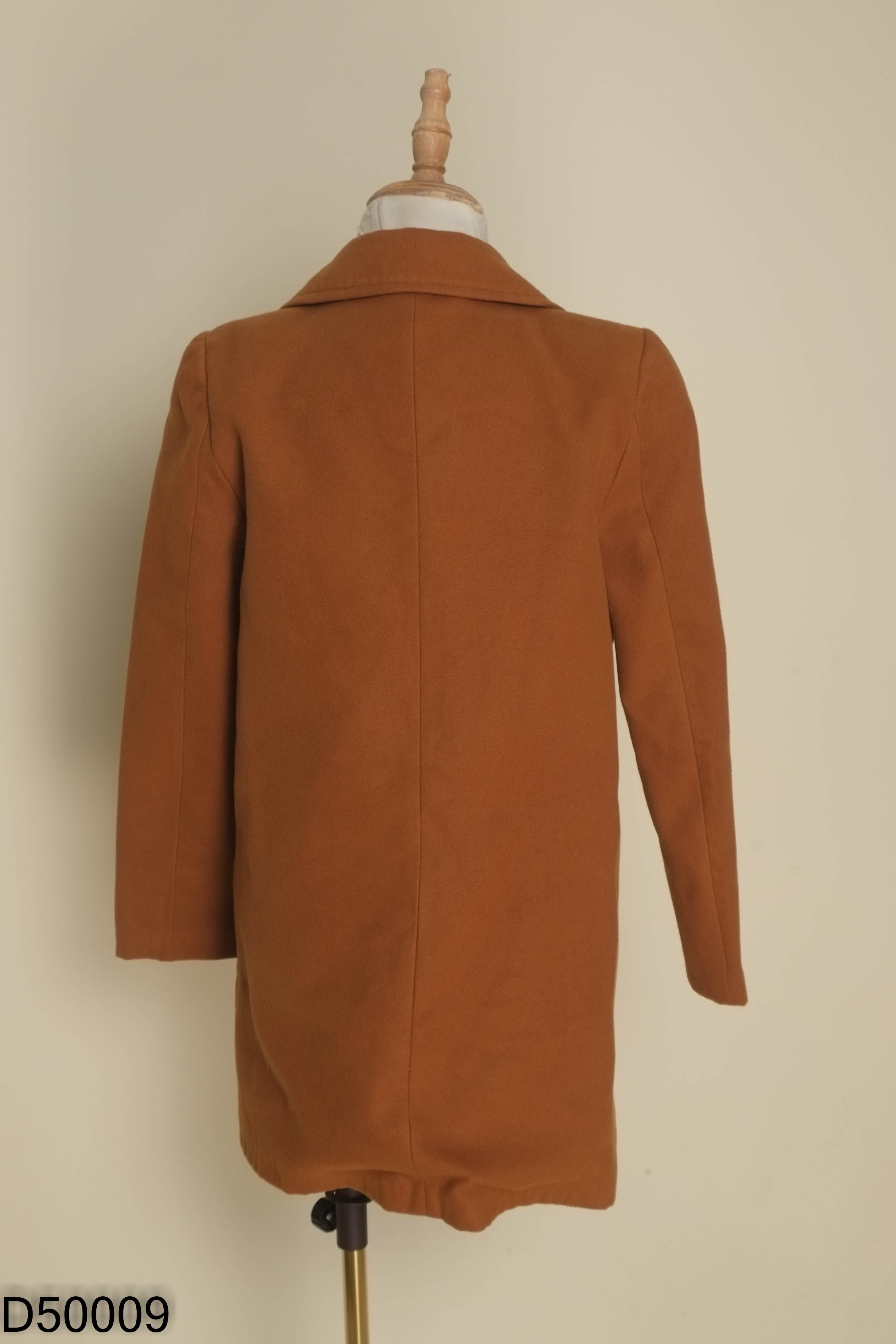 Áo khoác dạ nâu ZARA trơn