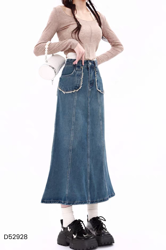 Chân váy jeans xanh