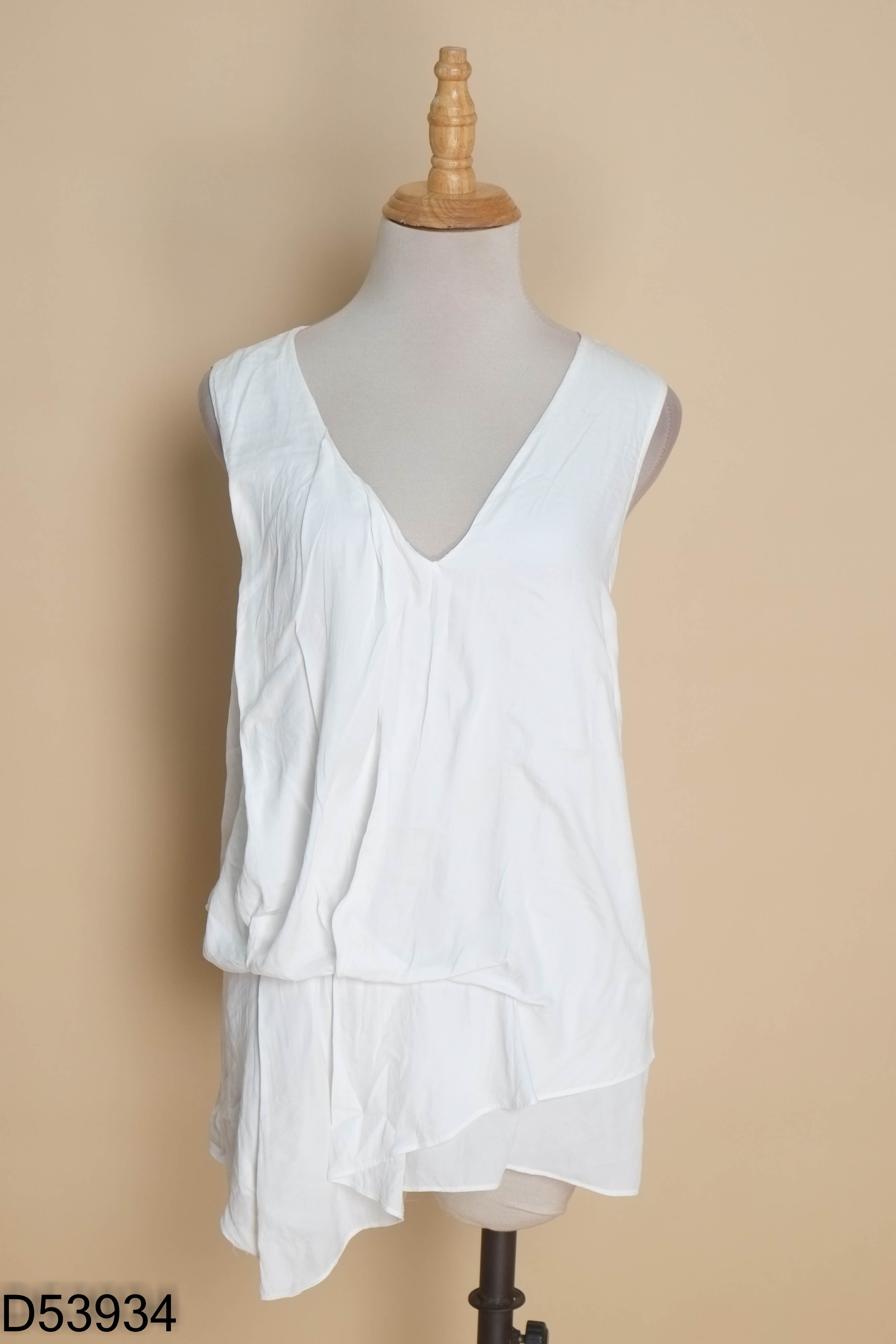Áo trắng ZARA gile nhún eo