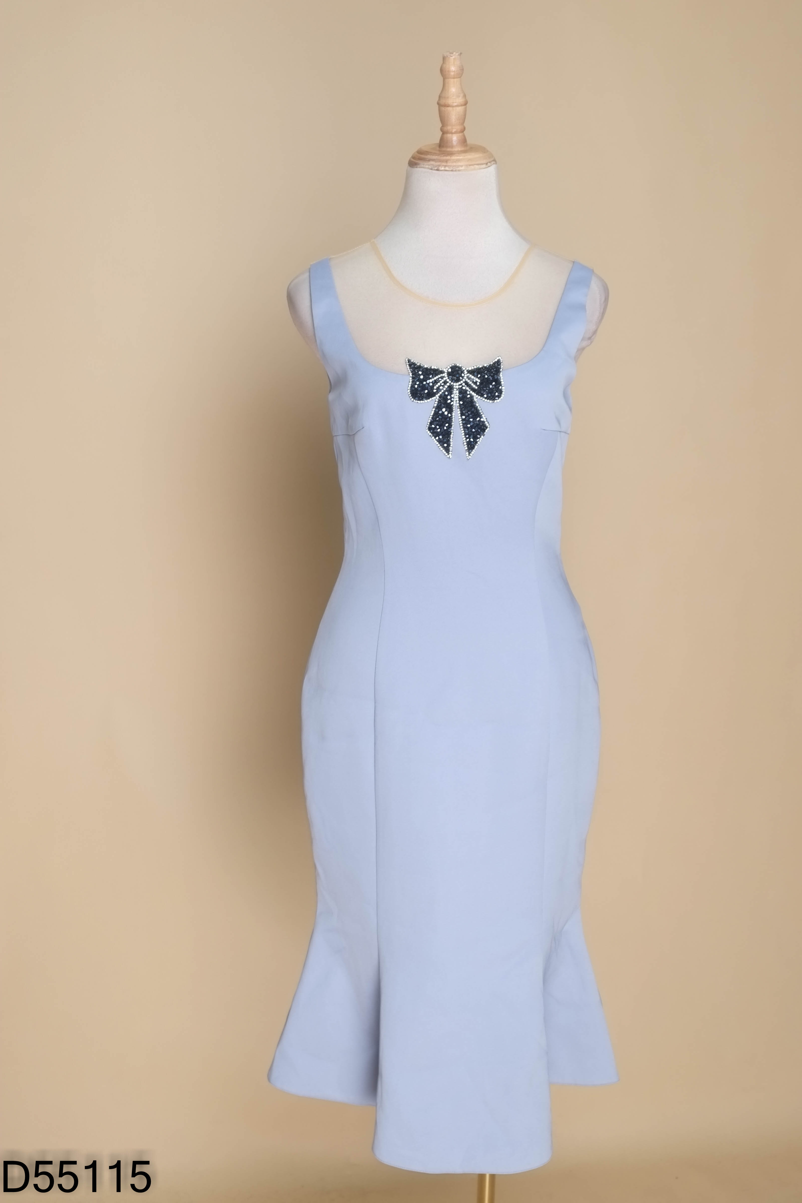 Váy ELISE xanh phối lưới