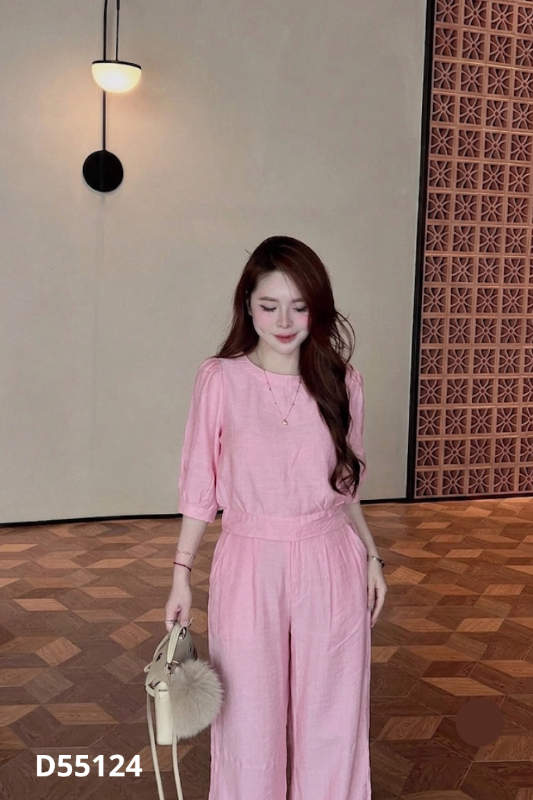 Set Áo đũi hồng + quần dài