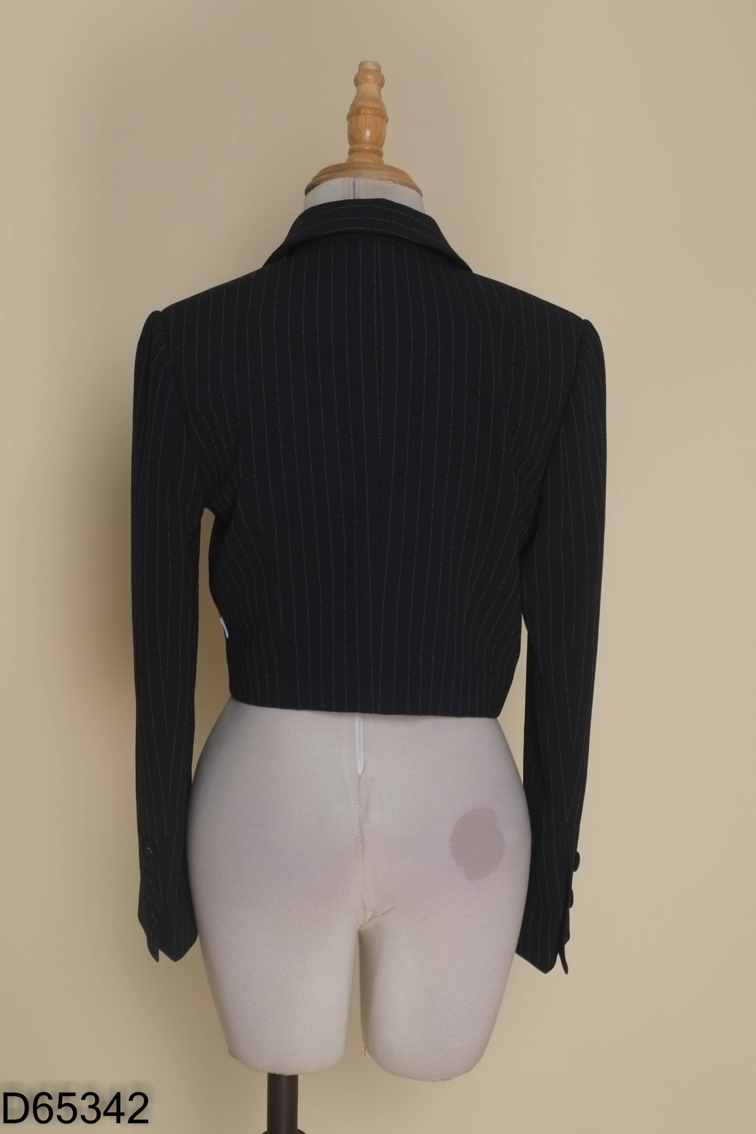 Áo croptop D.CHIC xanh than kẻ