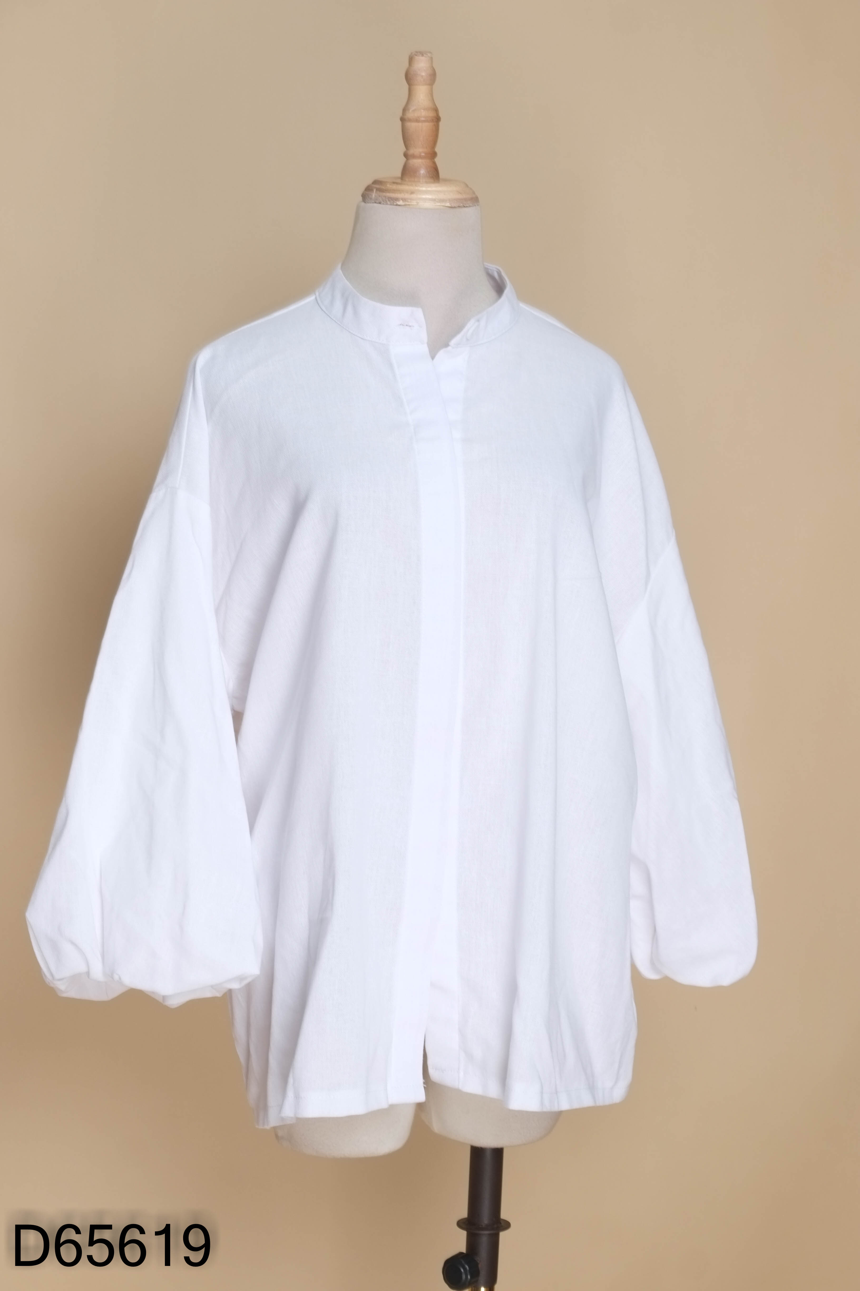 Áo linen trắng CUBEDLEMON tay phồng