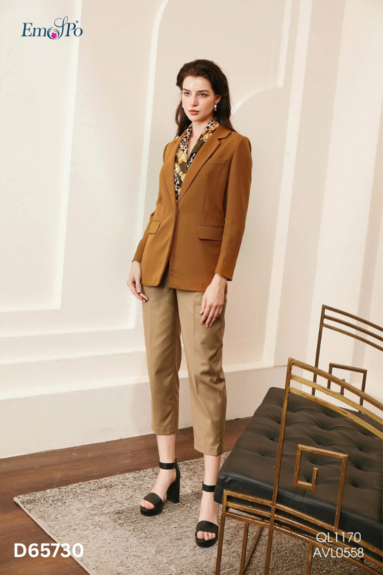 Áo blazer EMSPO nâu khuy vàng