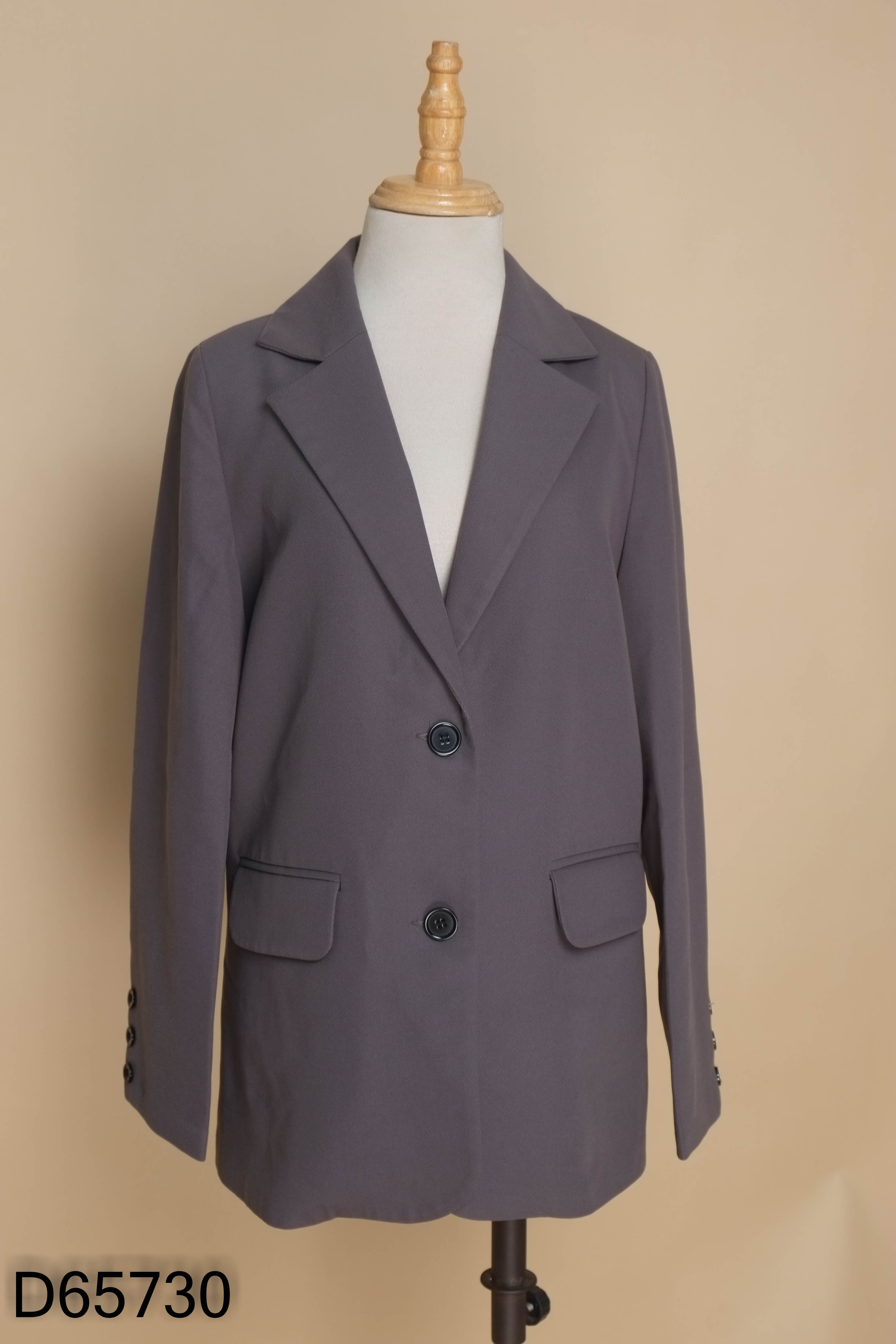 Áo blazer xám HUIEN DESIGN 2 cúc