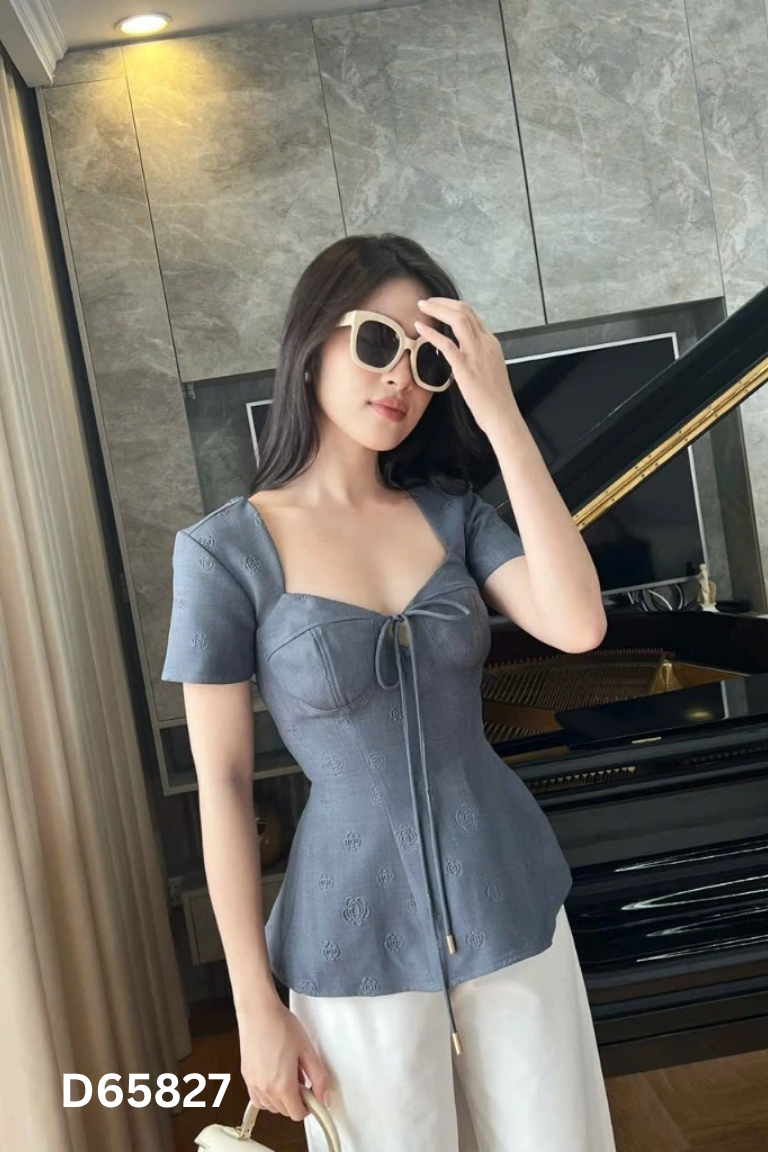 NEWTAG Áo ORLI xám họa tiết