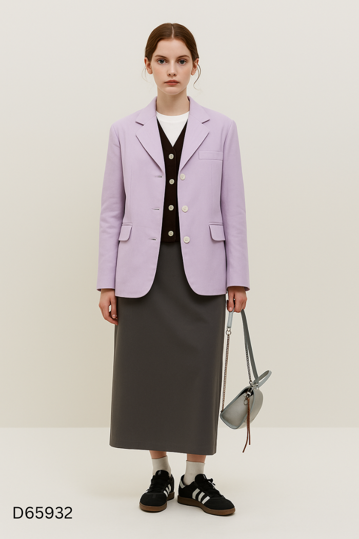 Áo blazer tím 3 cúc dọc