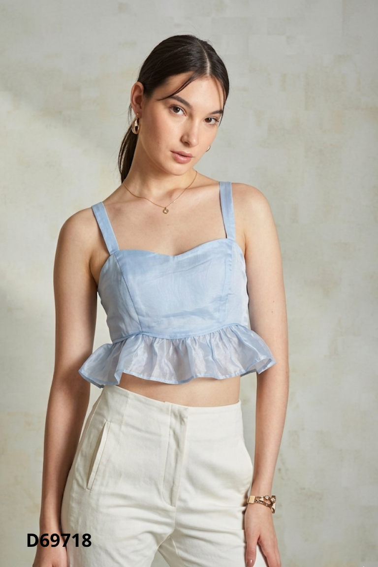 Áo EVERLUXE đũi xanh nhạt