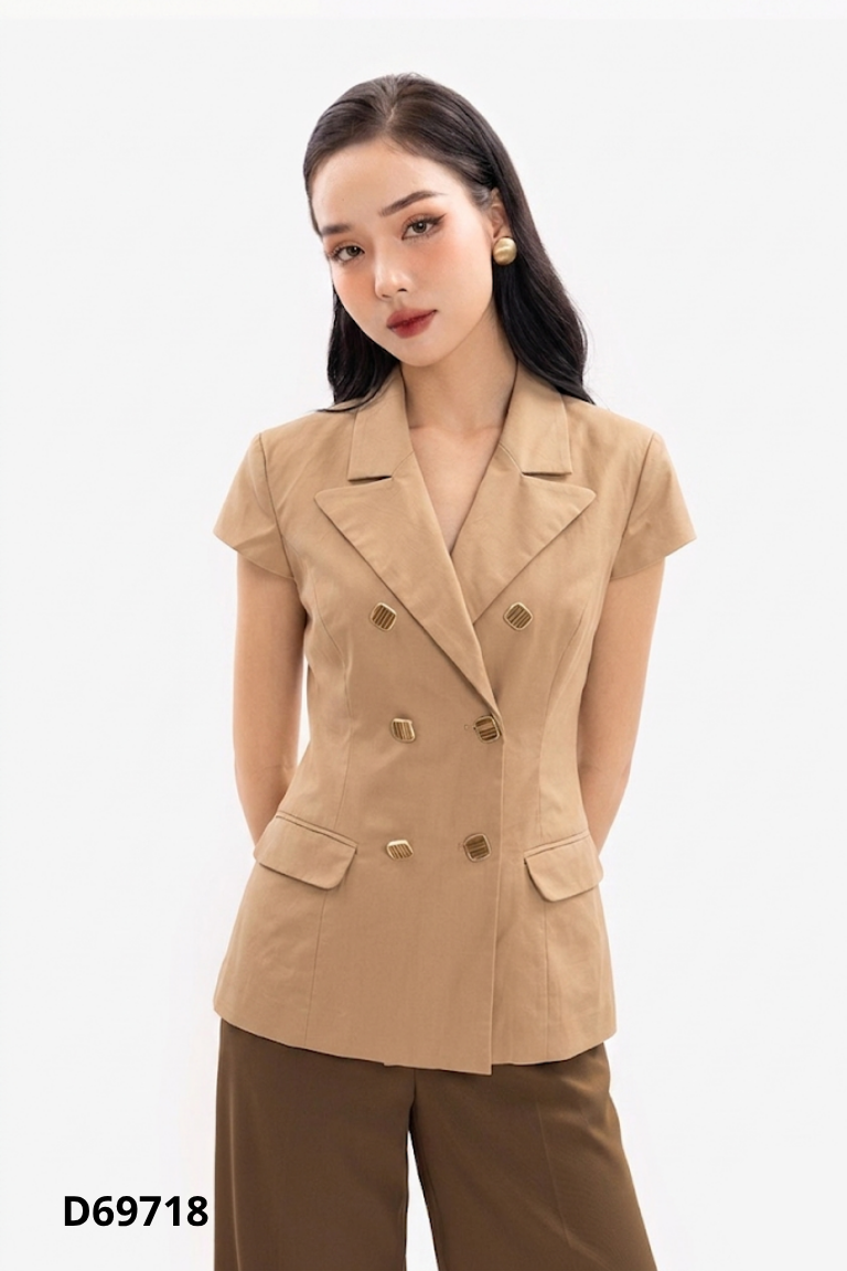 Áo MARTHE nâu cổ vest