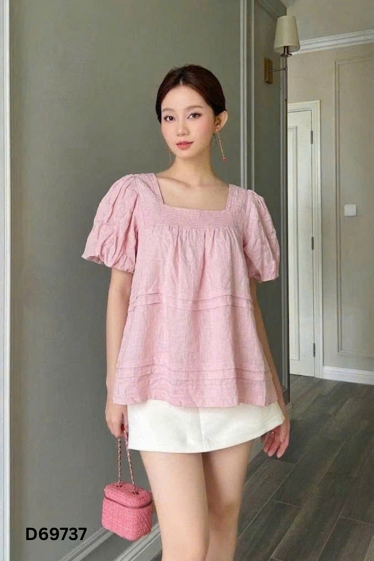 Áo babydoll hồng EVERLUX trơn