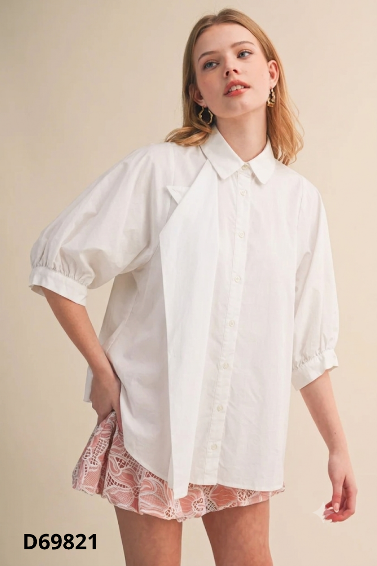 Áo sơ mi NYMPH trắng tay lỡ