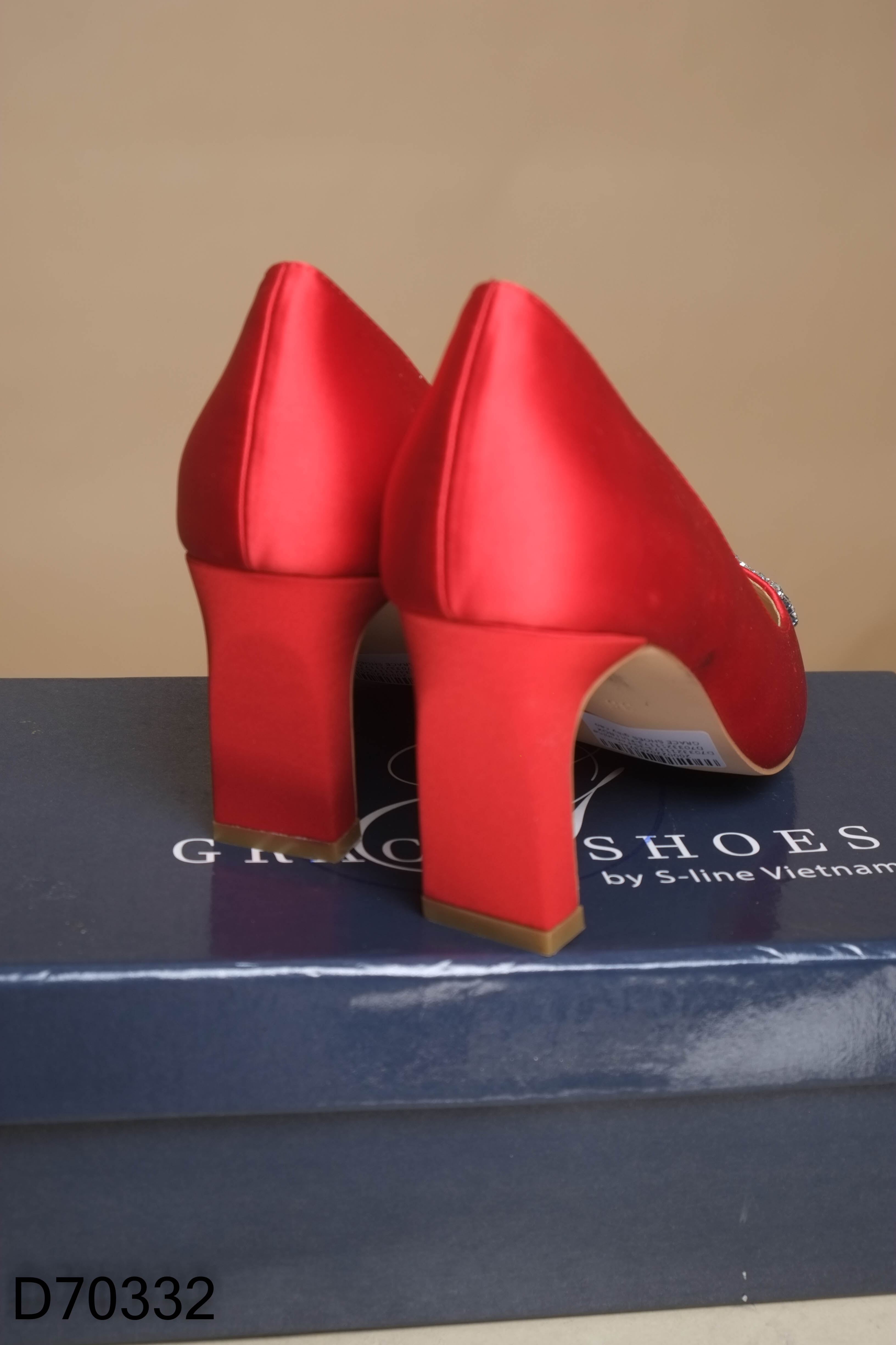 FULLBOX GRACE SHOES giày cao gót đỏ đính đá