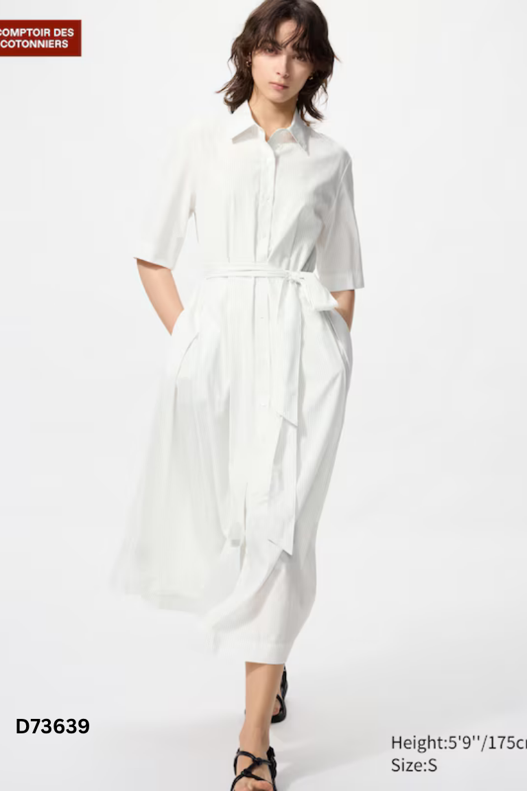 Váy sơ mi UNIQLO trắng