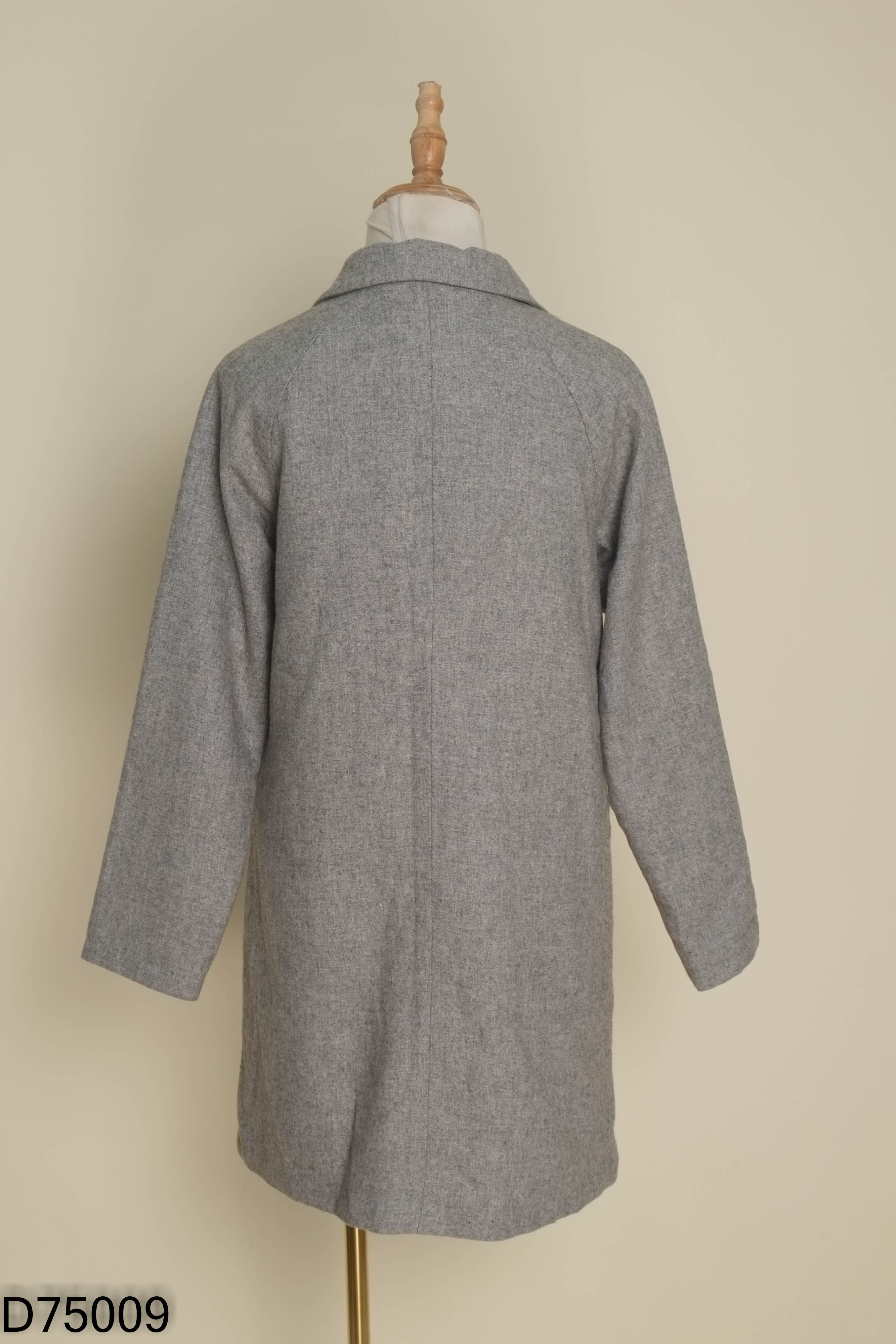 Áo khoác dạ xám 92 WEAR dáng dài