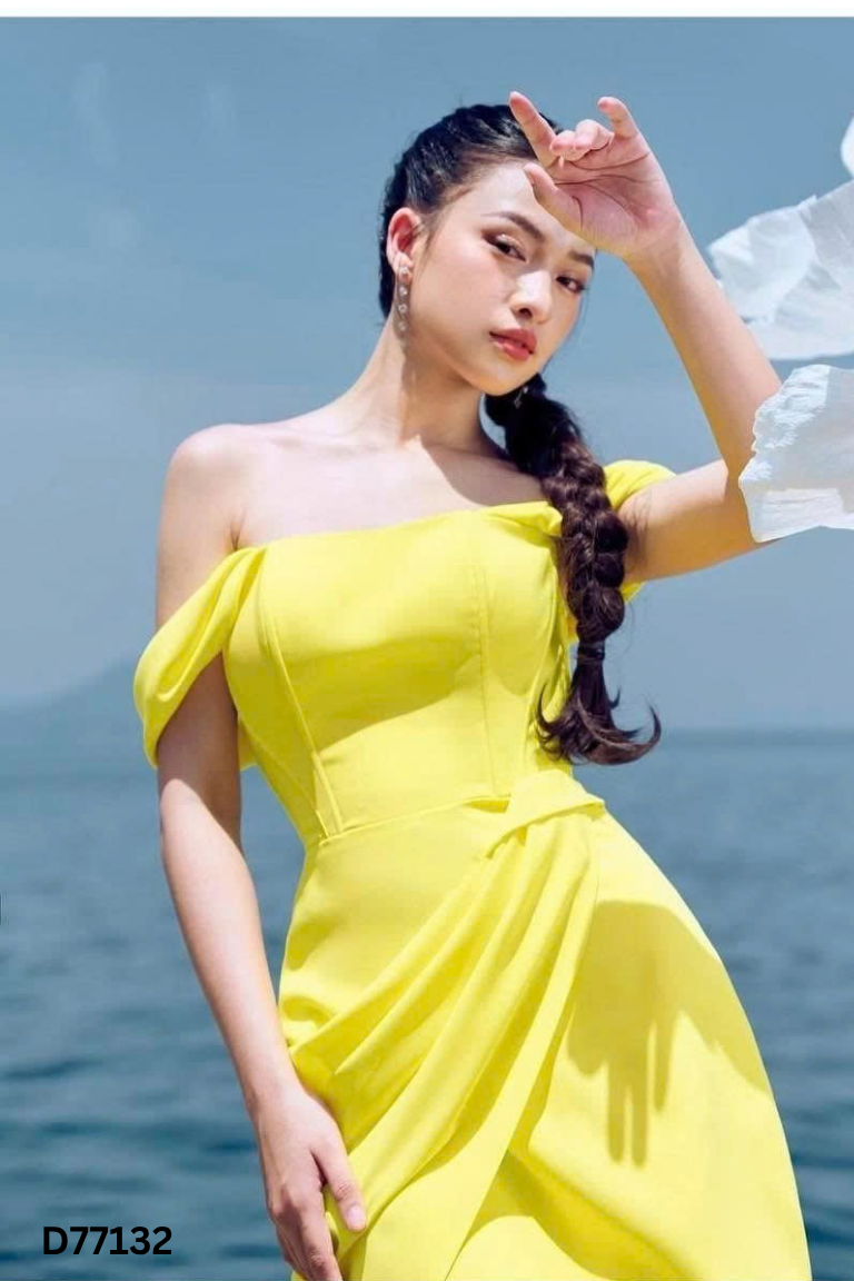 Váy hai dây vàng chanh LOLEM phối kiểu