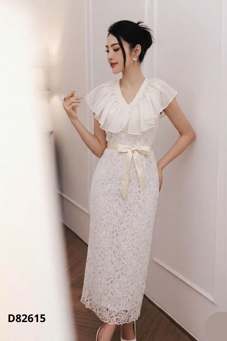NEWTAG Váy be SALIM CLOTHING phối ren trắng