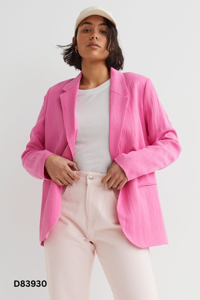 Áo blazers HM linen hồng