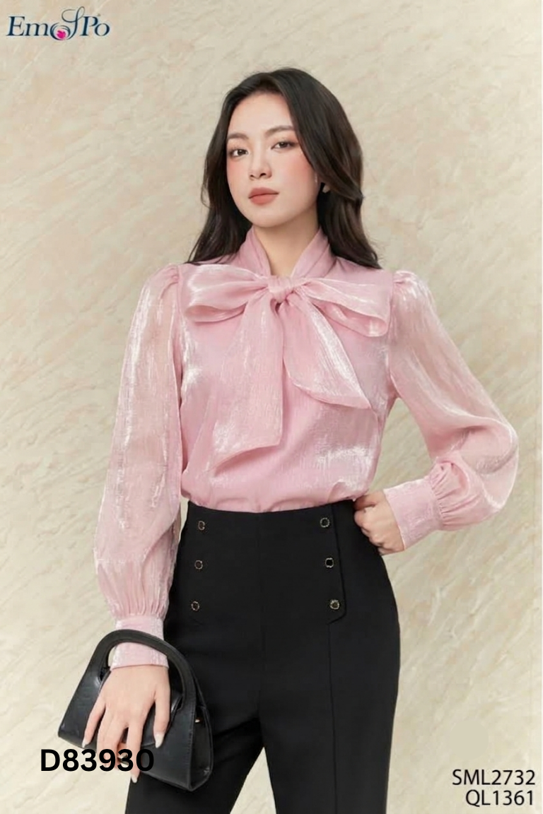 Áo MOON organza hồng kèm áo lót