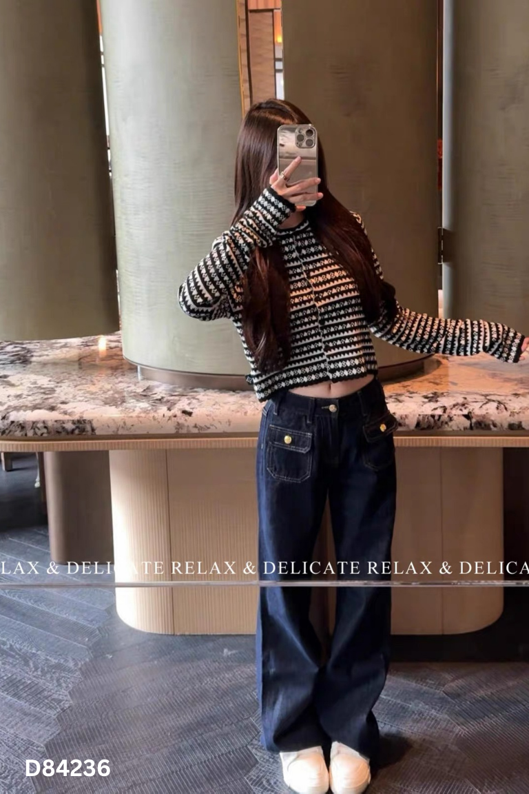 Quần jeans WGWE trơn xanh đen