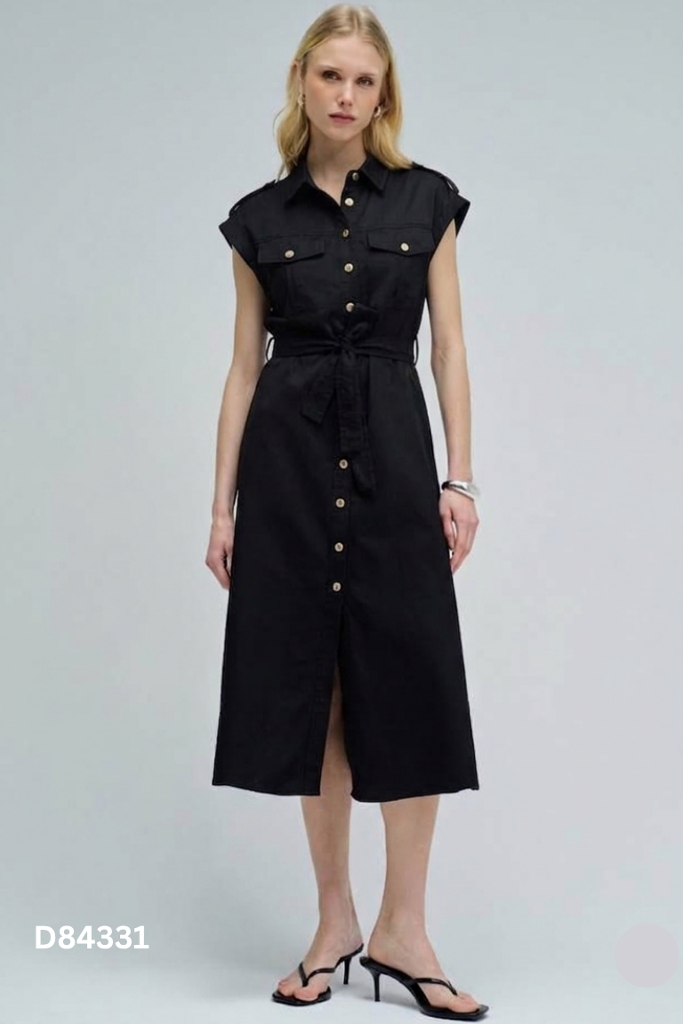 Váy đen sát nách thô cúc đồng FASHION BEST