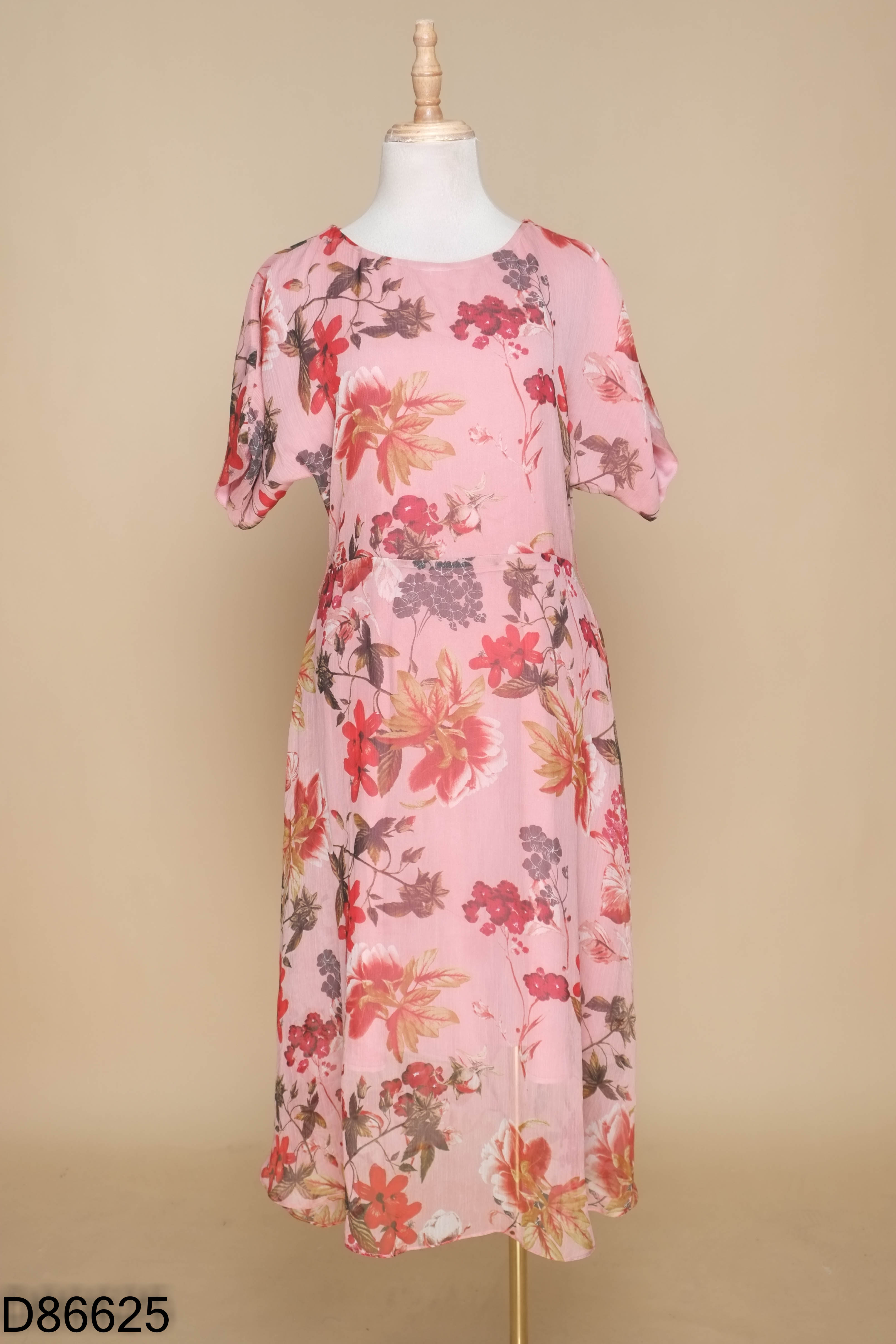 Váy PEONY hồng họa tiết hoa