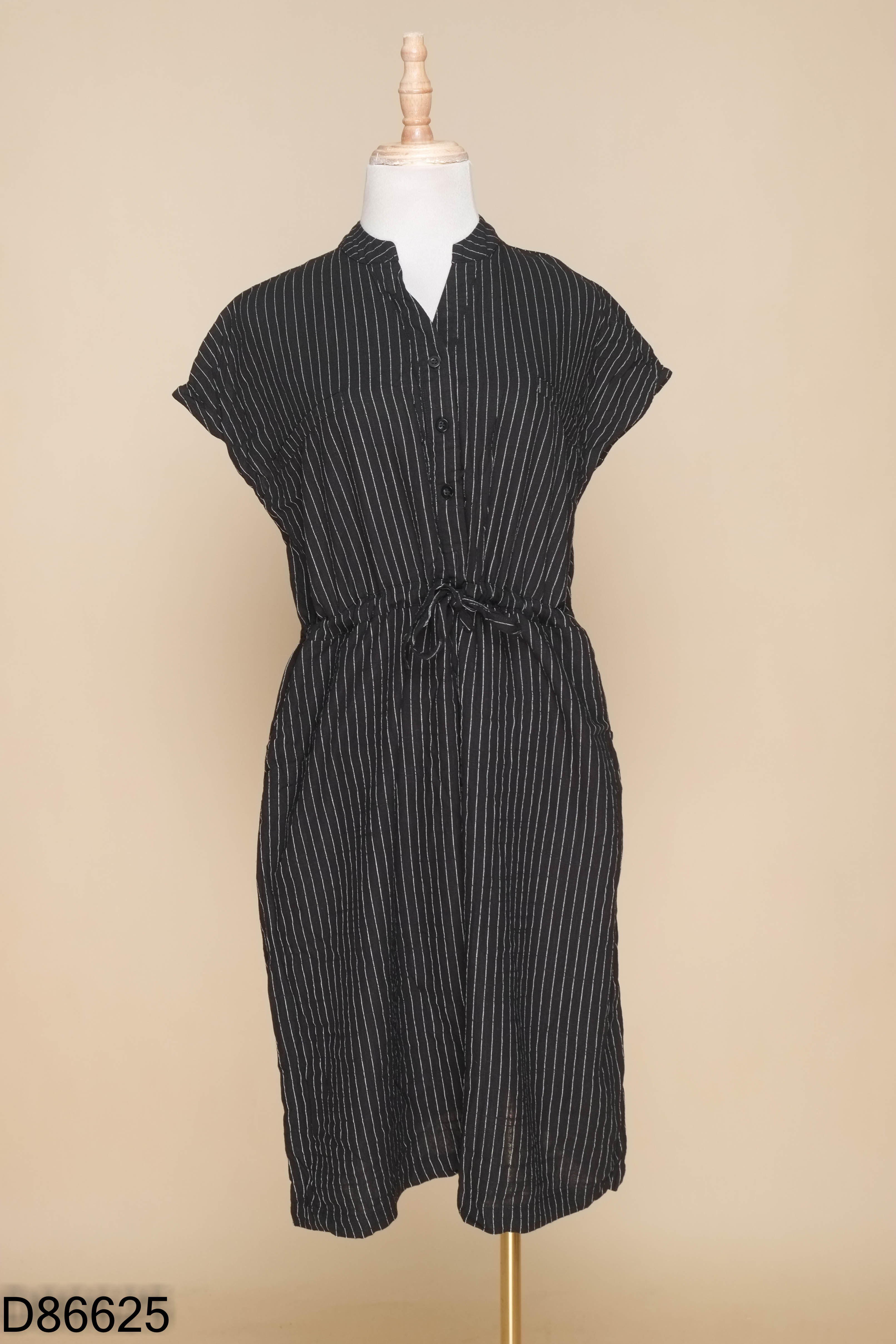 Váy LAH STORE linen đen sọc