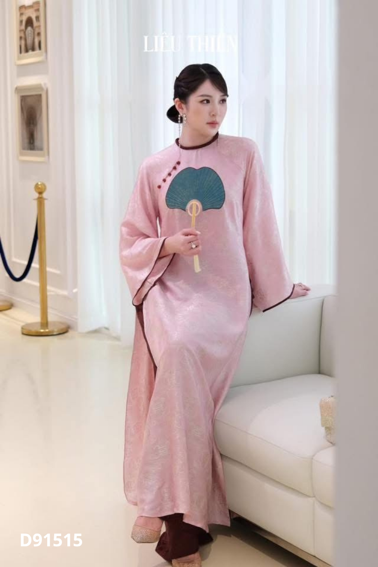 Set áo dài hồng + quần đỏ
