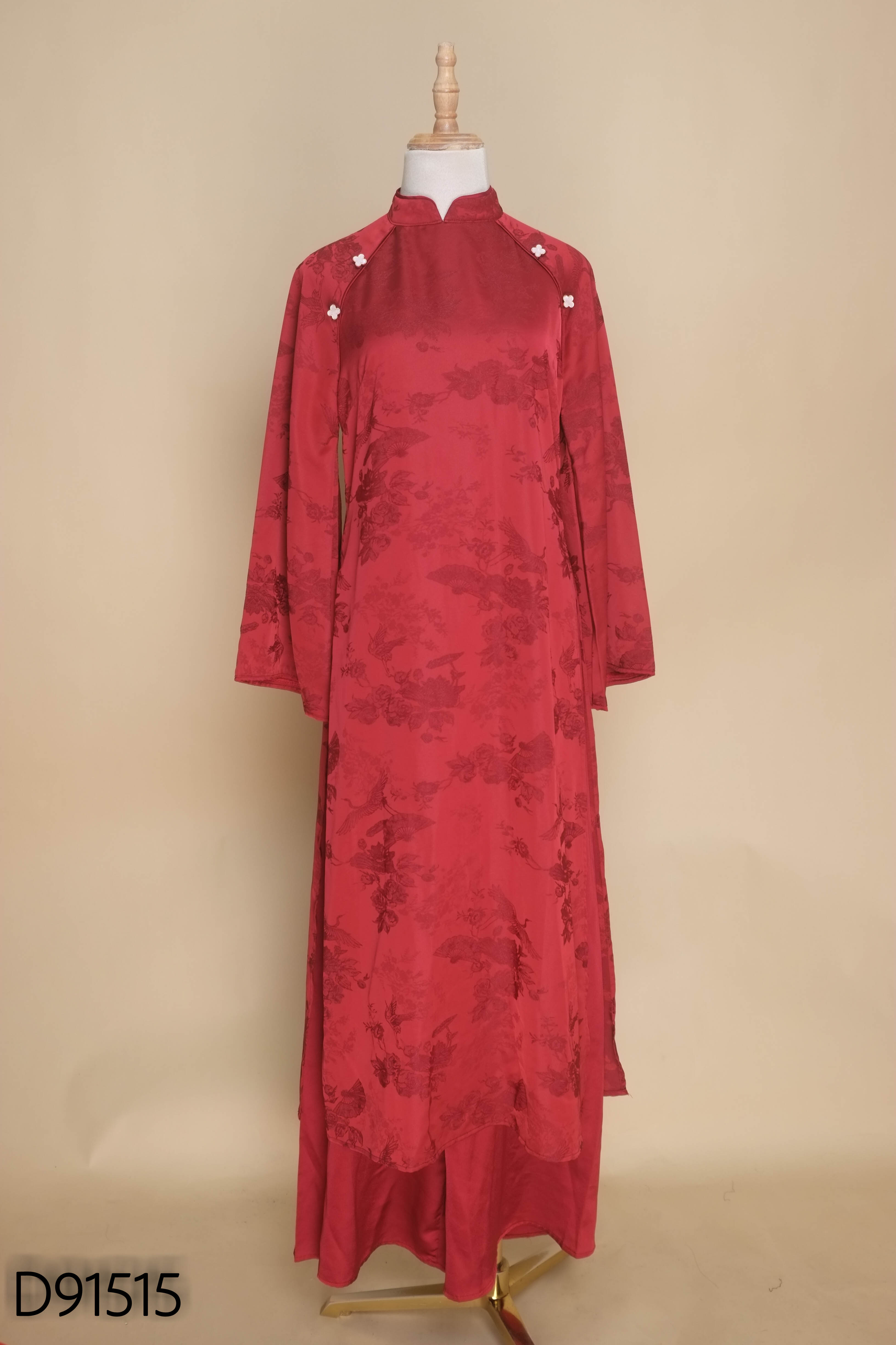 Set áo dài + quần đỏ