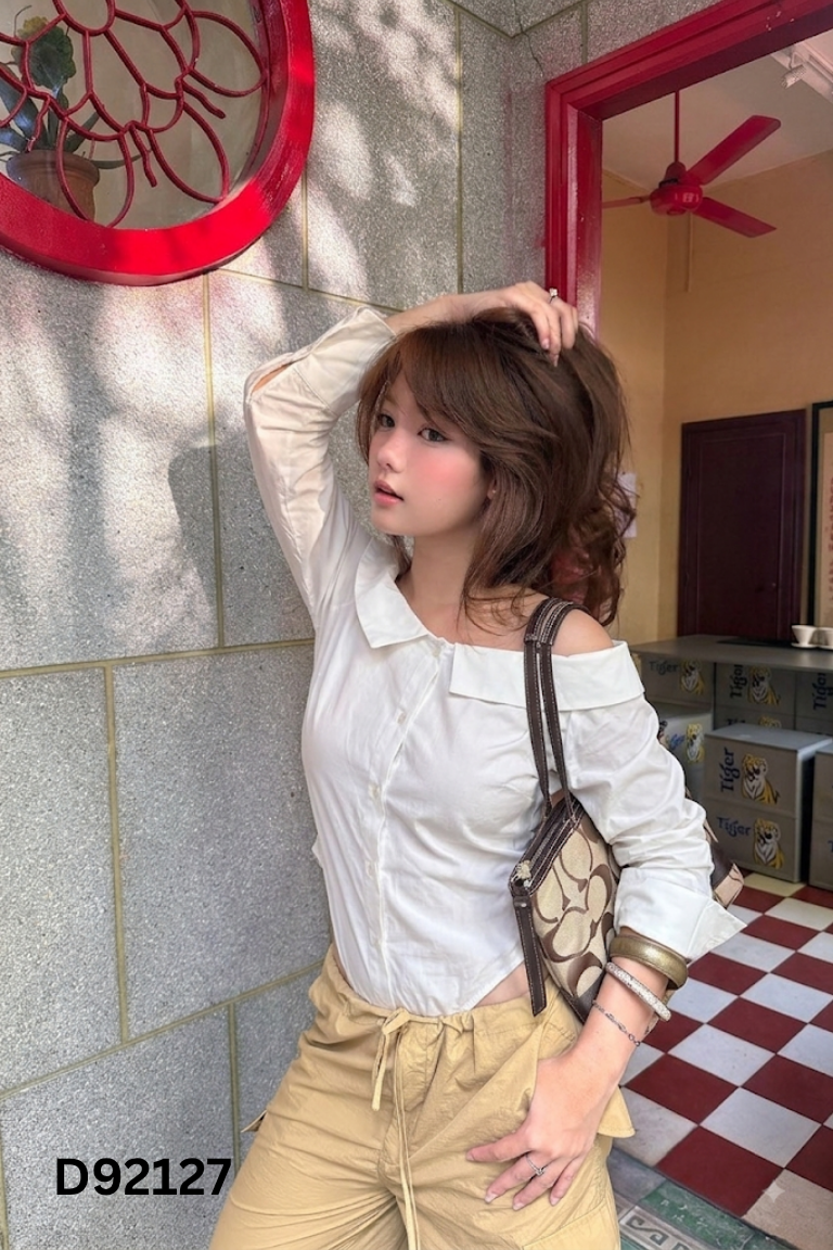 Áo DOTTIE trễ vai trắng