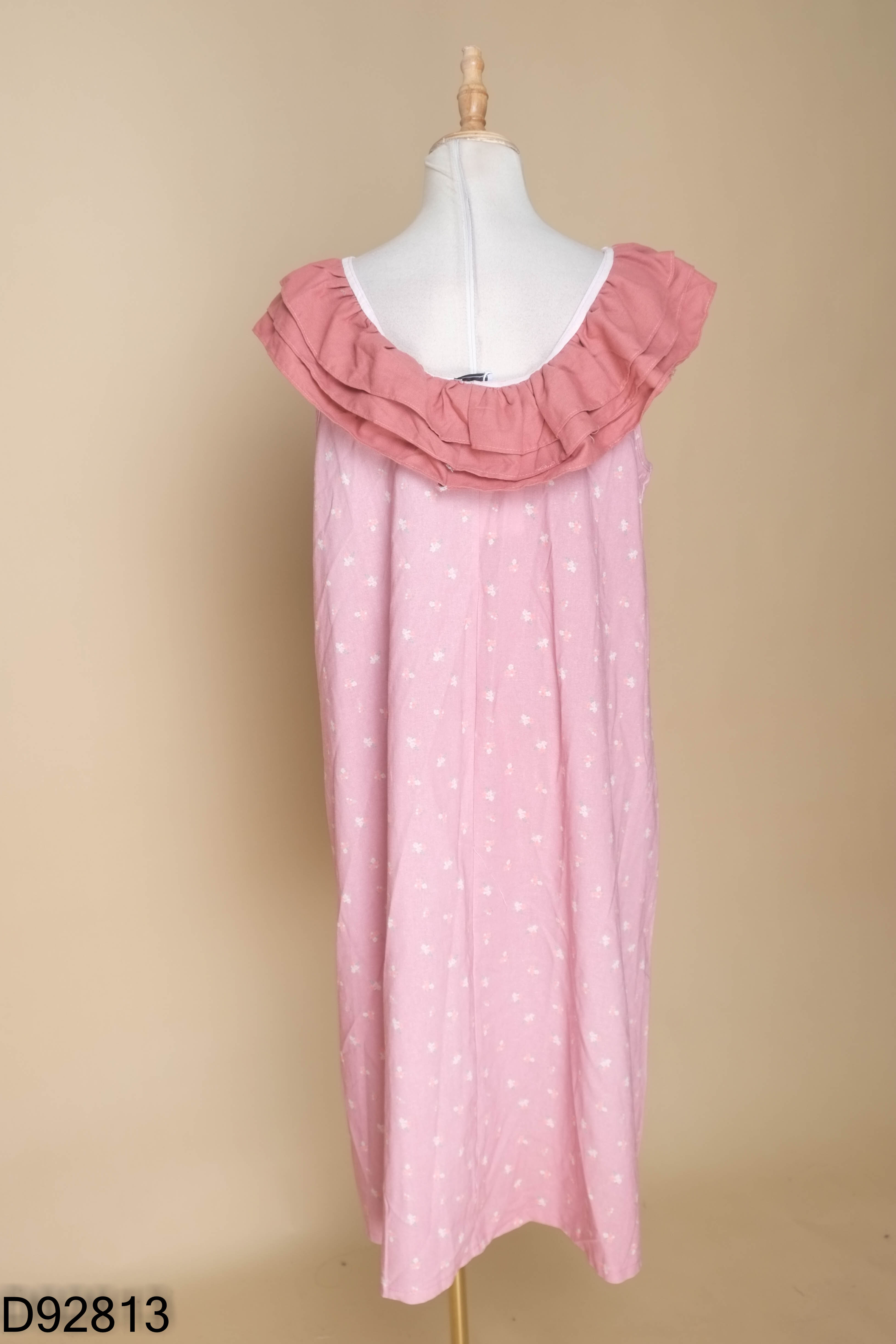 NEWTAG Váy MIN Boutique linen hồng họa tiết