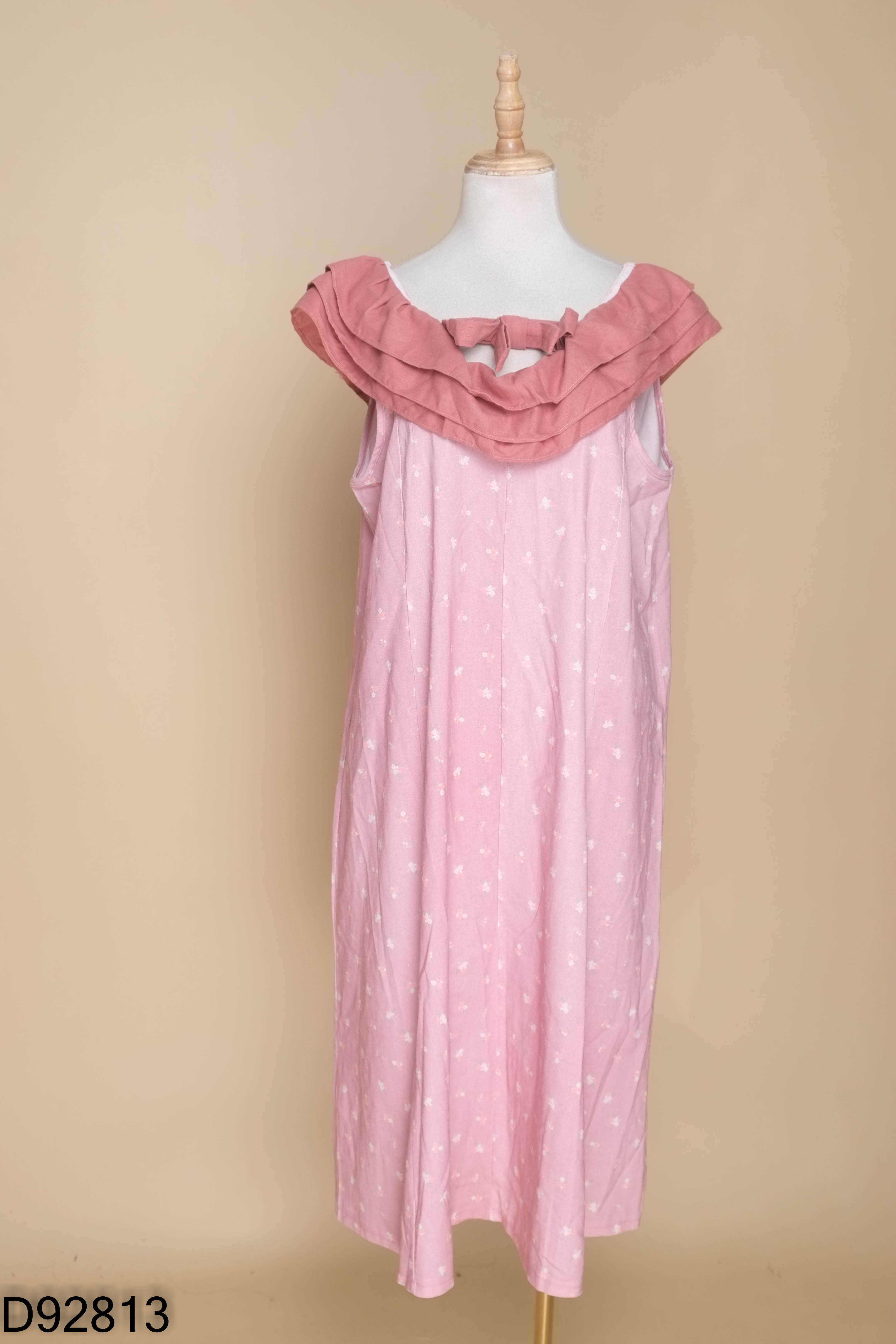NEWTAG Váy MIN Boutique linen hồng họa tiết