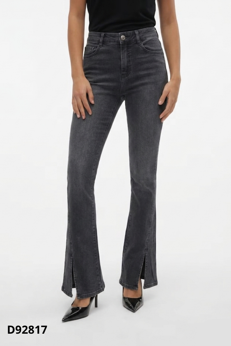 Quần jean VERO MODA đen xám ống loe