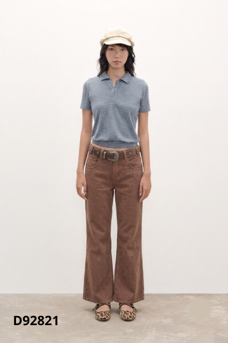 Quần jeans nâu suông