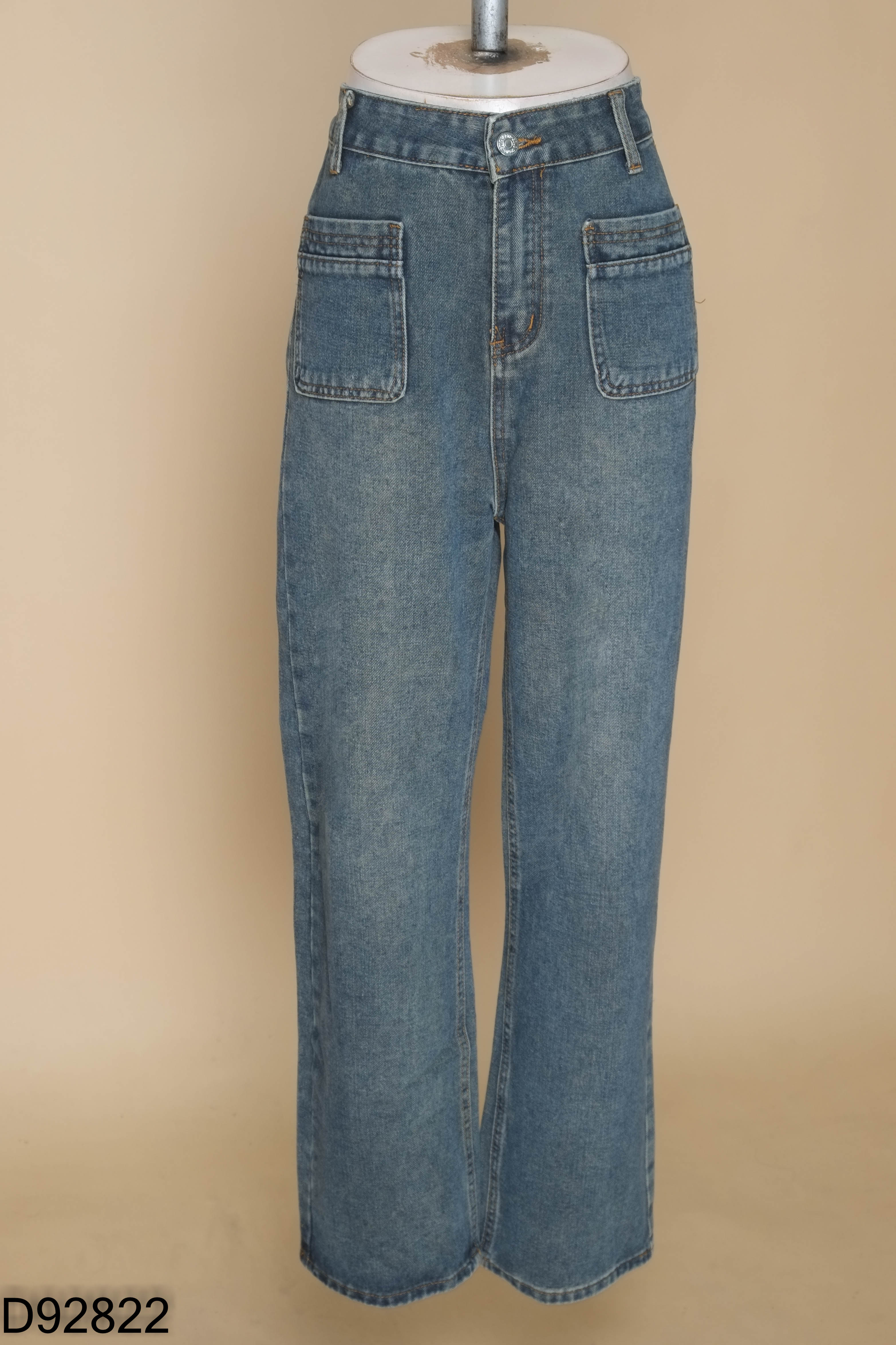 Quần jeans xanh bạc suôg