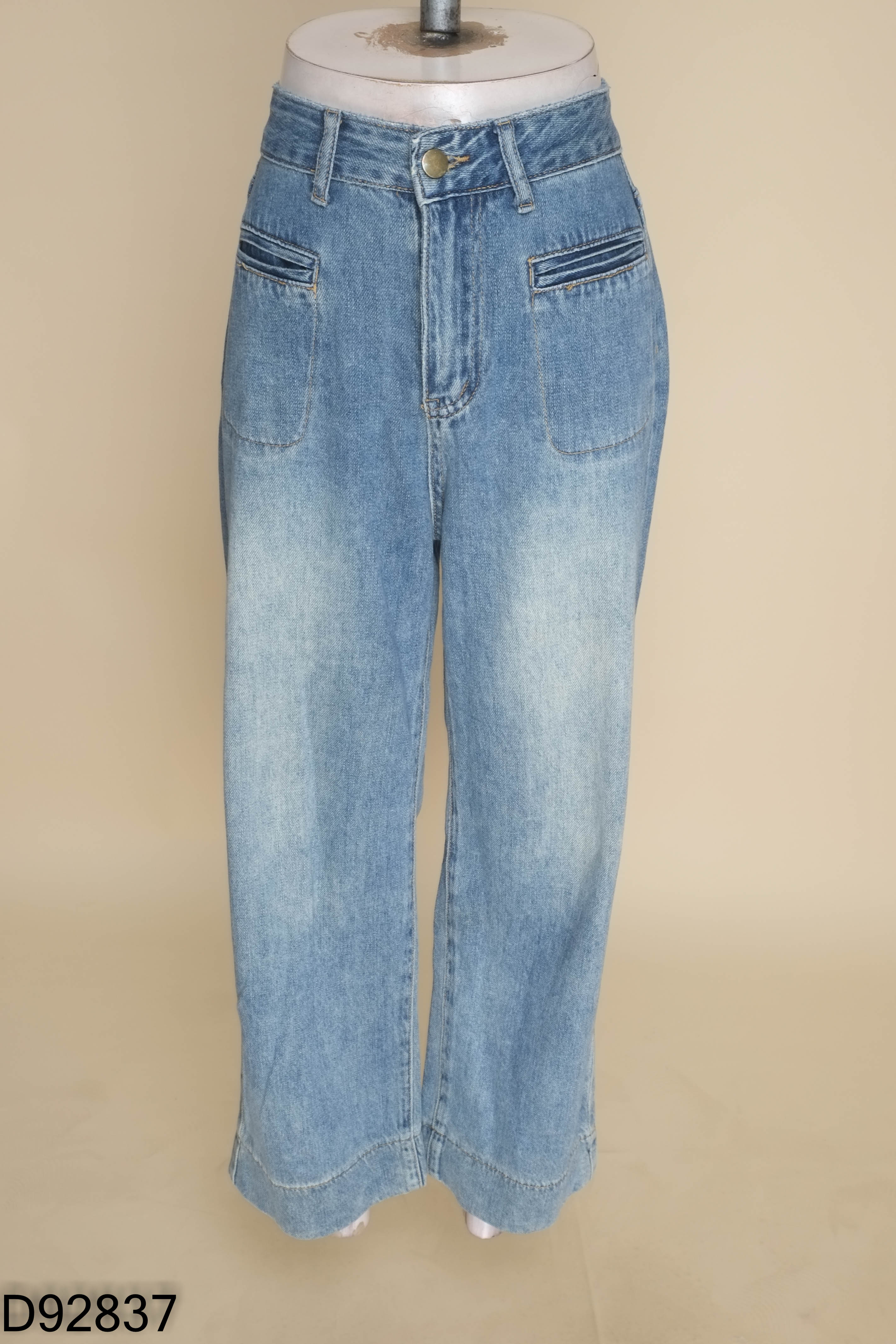 Quần jeans xanh baggy túi trước