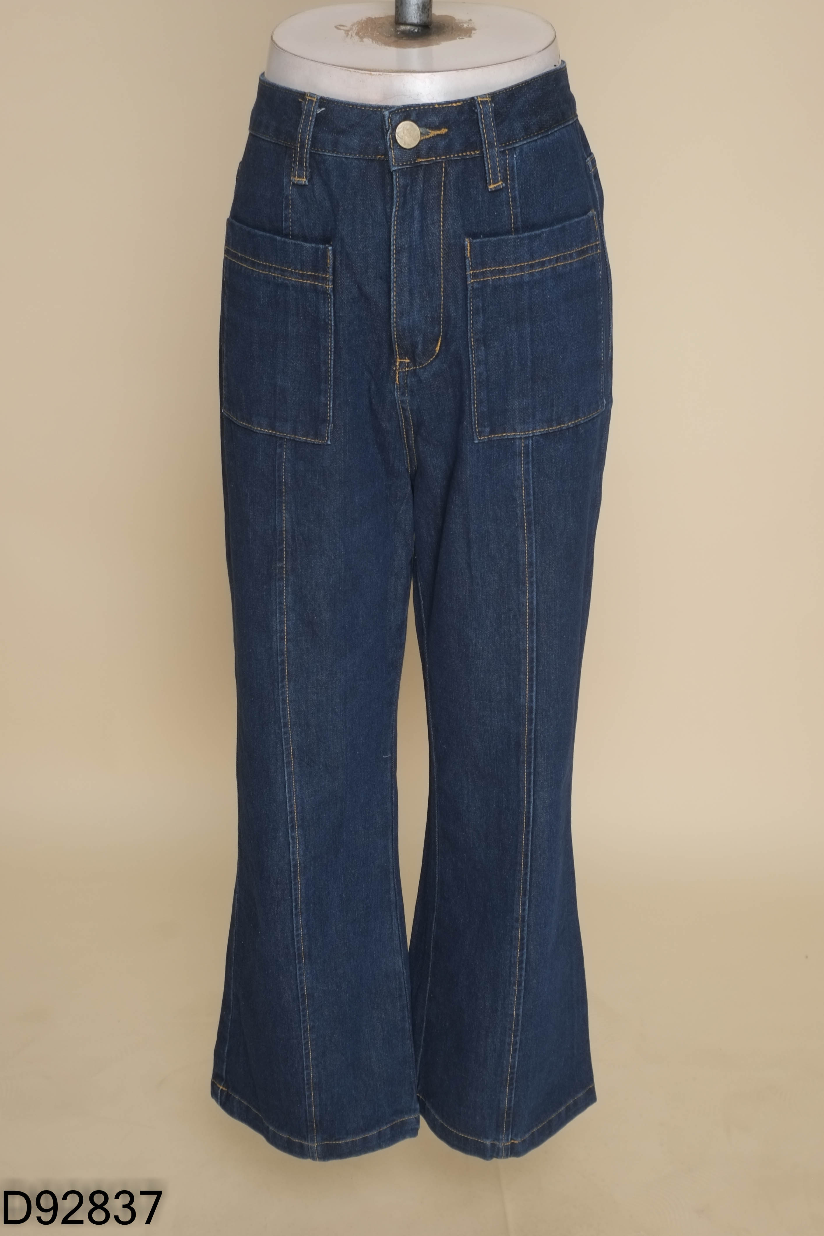 Quần jeans loe JUNJUN xanh