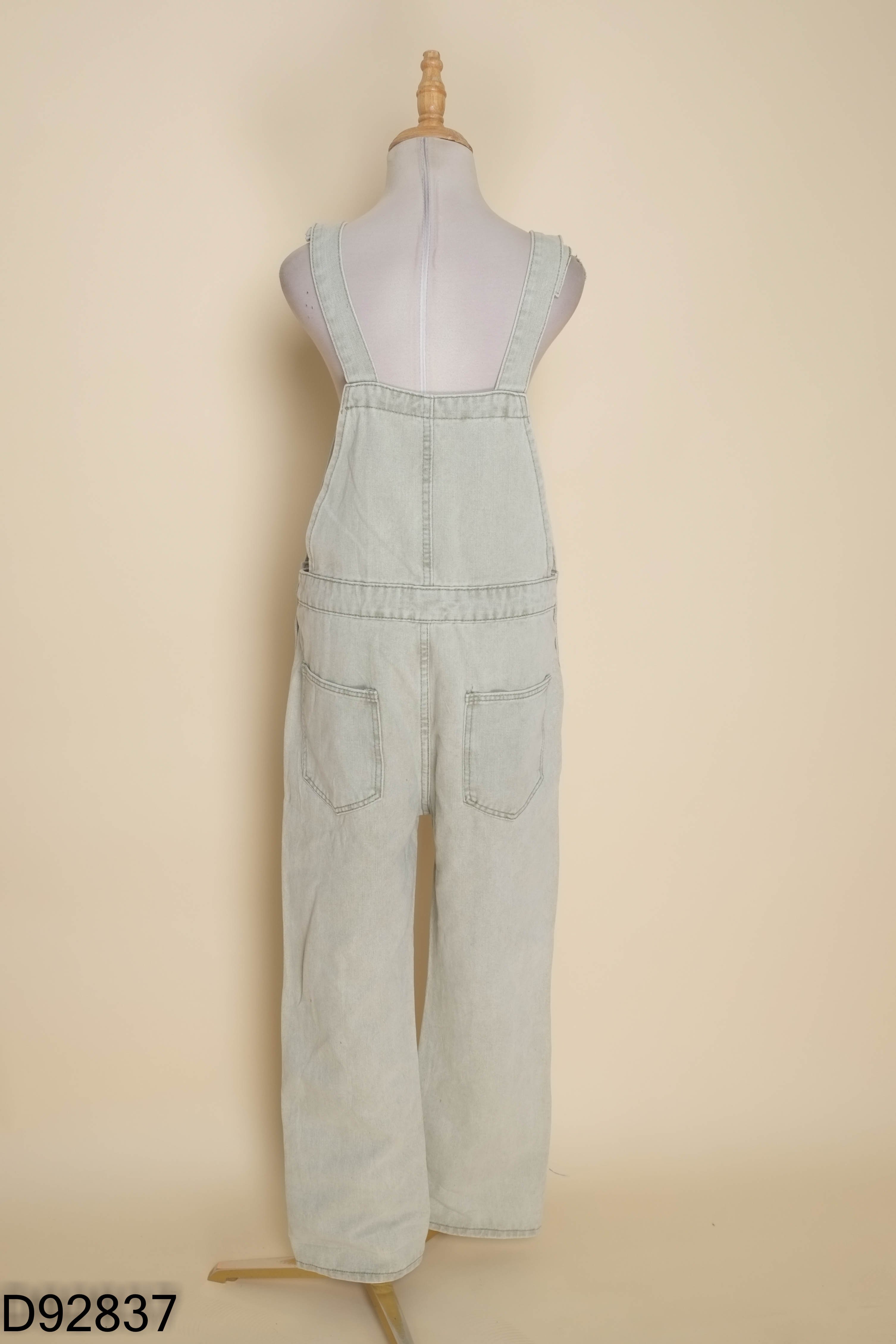 Yếm quần jeans be bạc