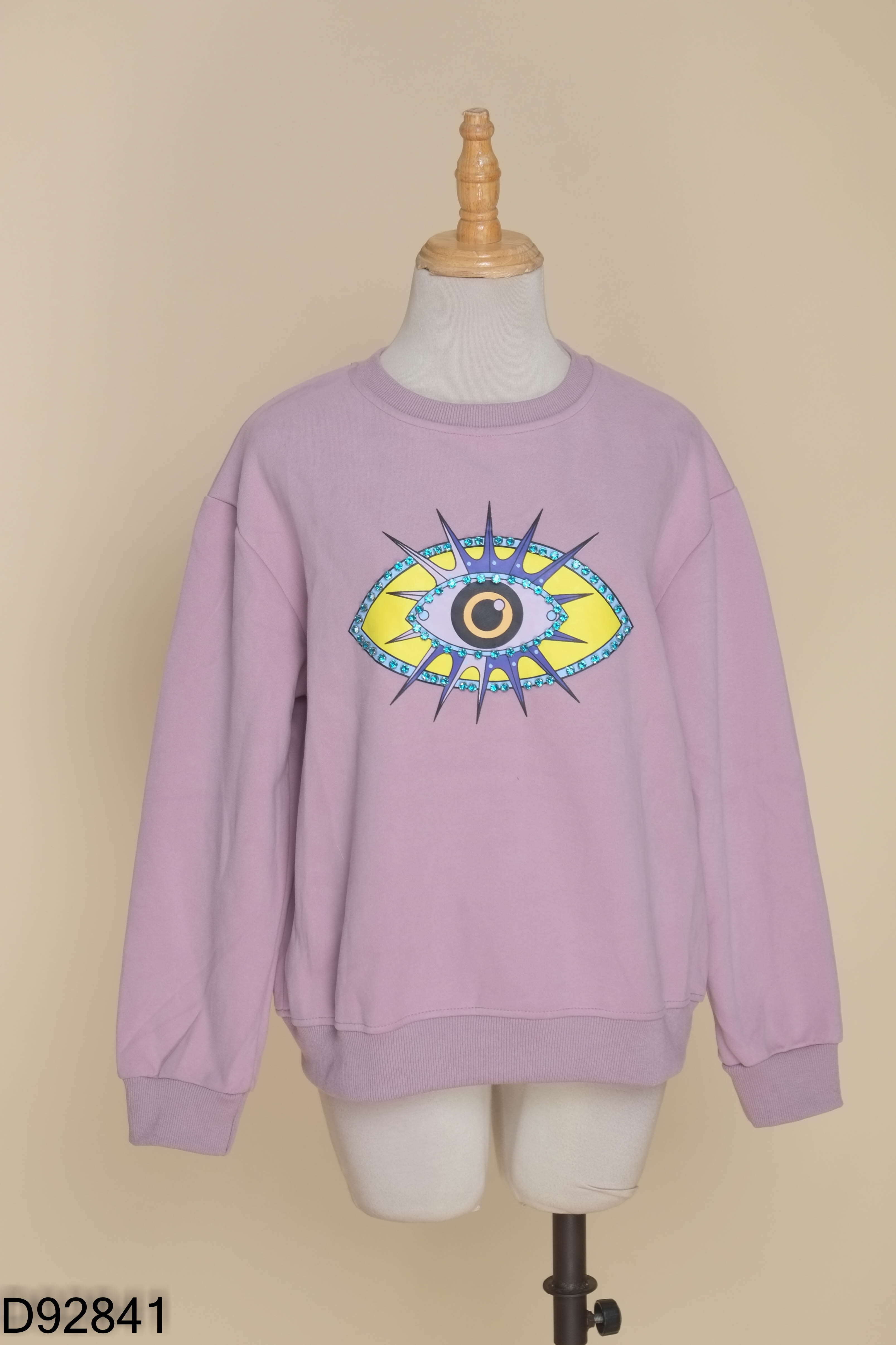 Áo sweater tím hình đính đá