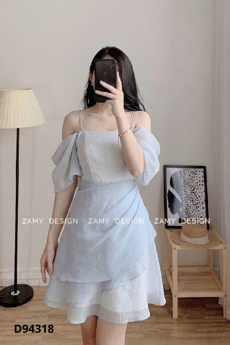 Váy ZAMY xanh trễ vao hai dây