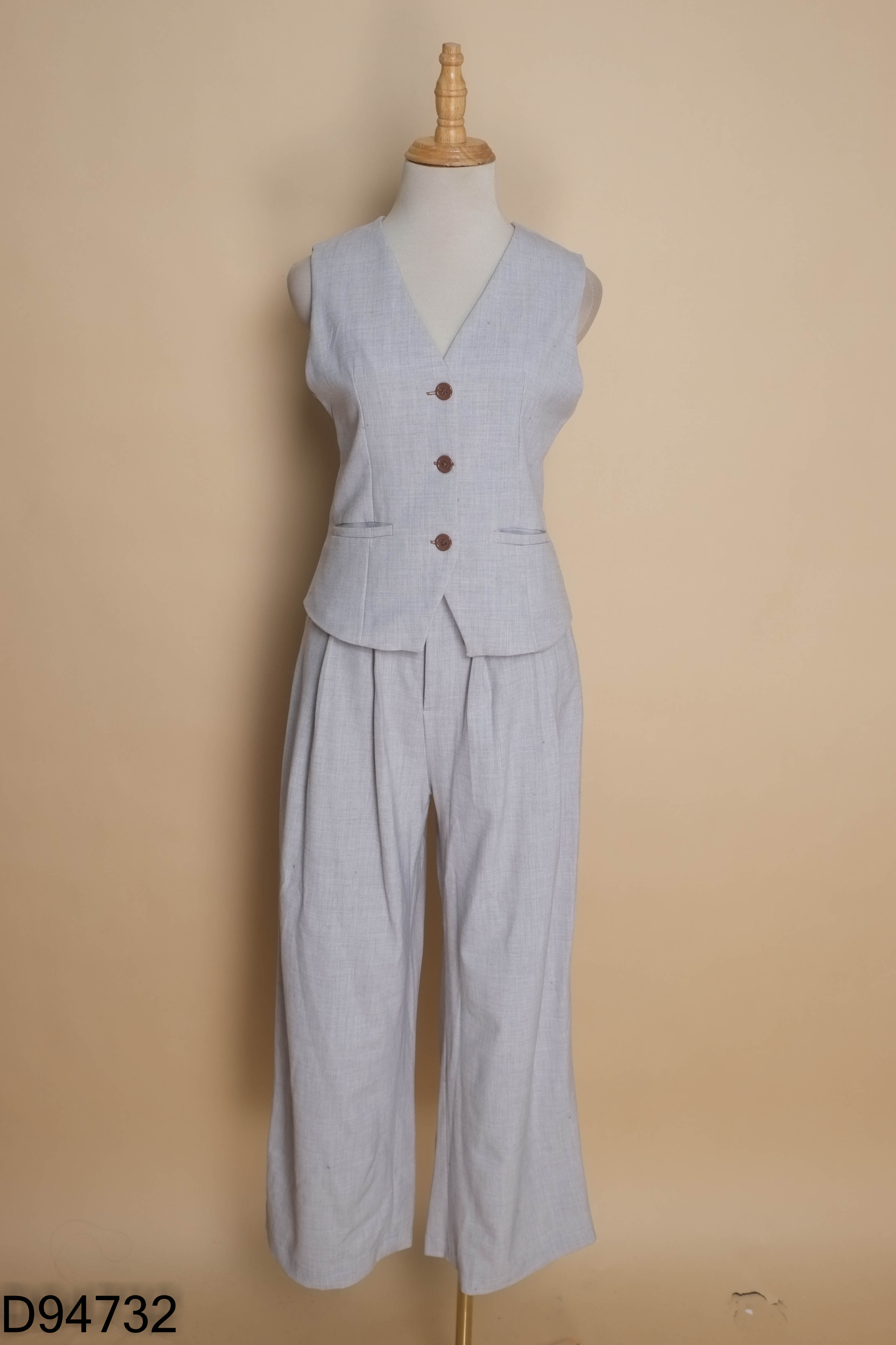 Set Áo gile BEE WOOD COSTUME xám + quần dài