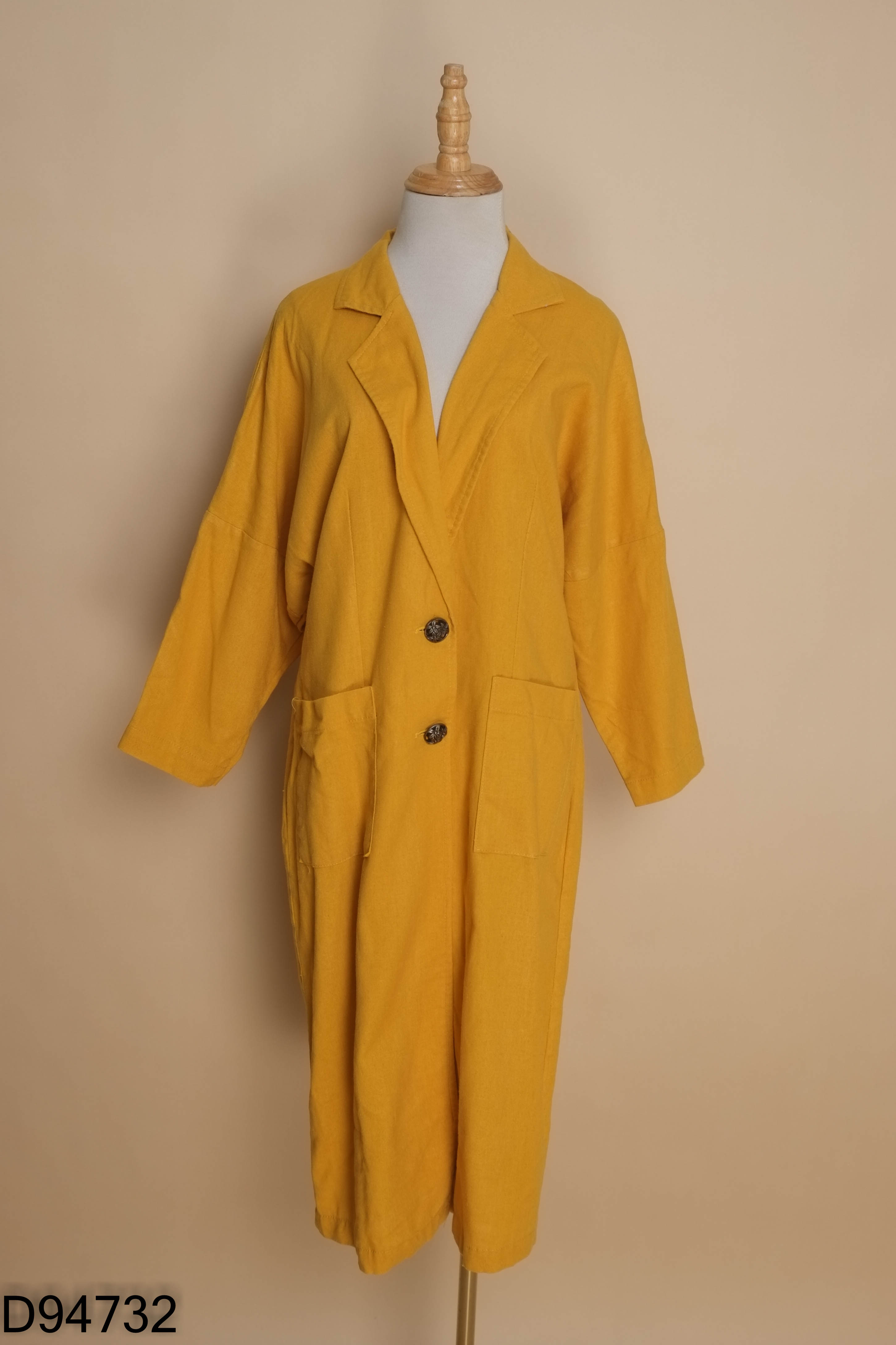 Váy linen vàng PETIT PIE phối cúc