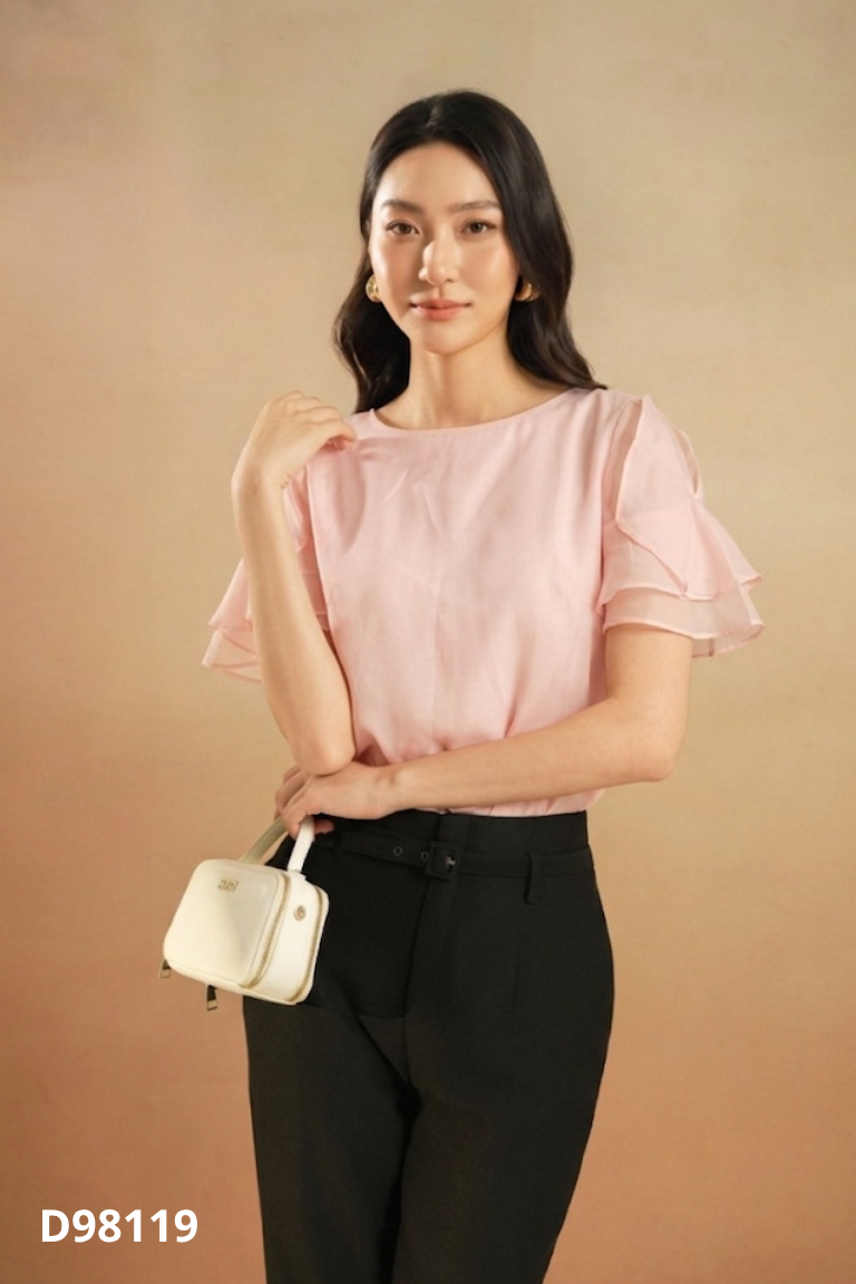 Áo voan ELISE hồng phấn