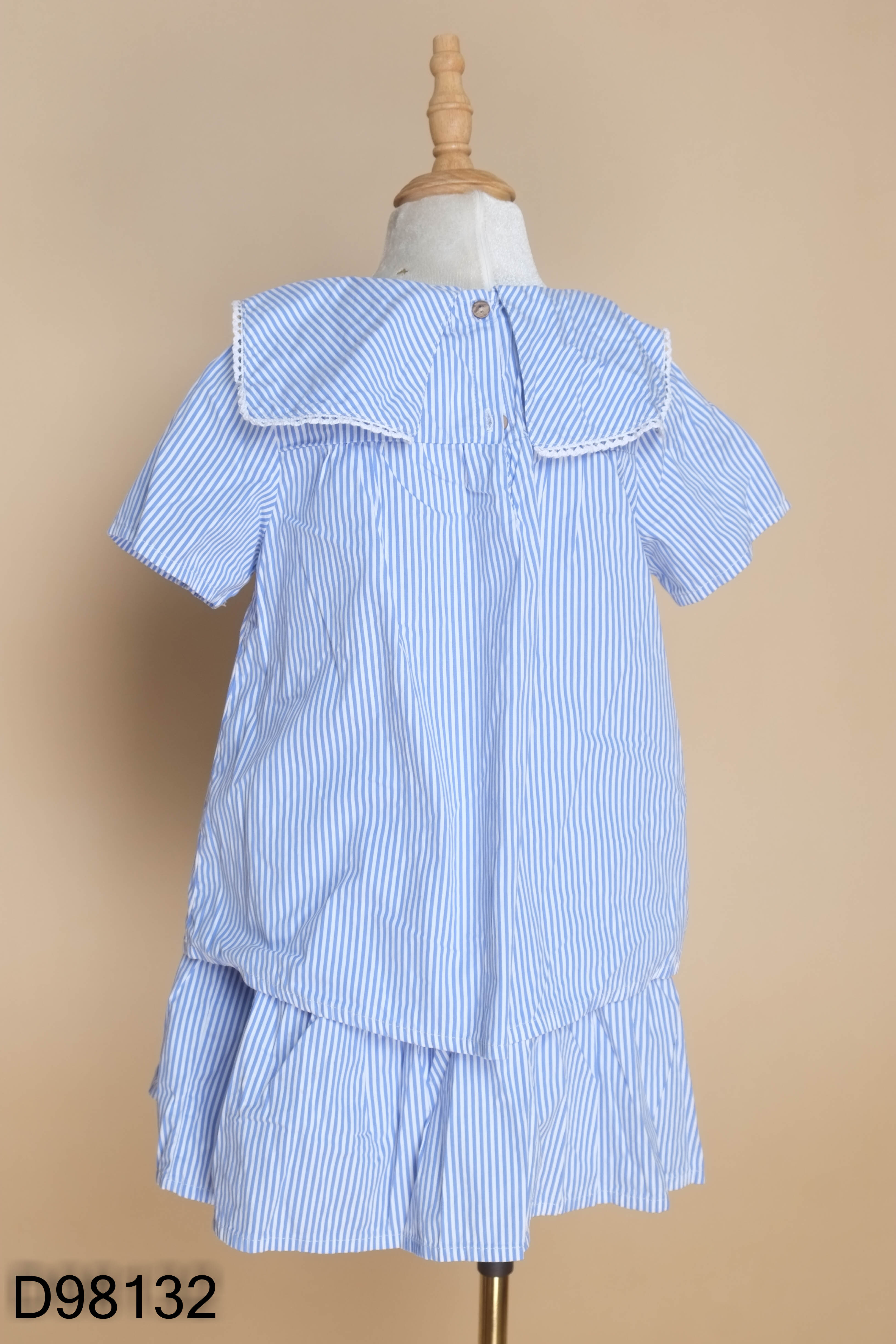 Set Áo xanh sọc trắng + Chân váy KIDS