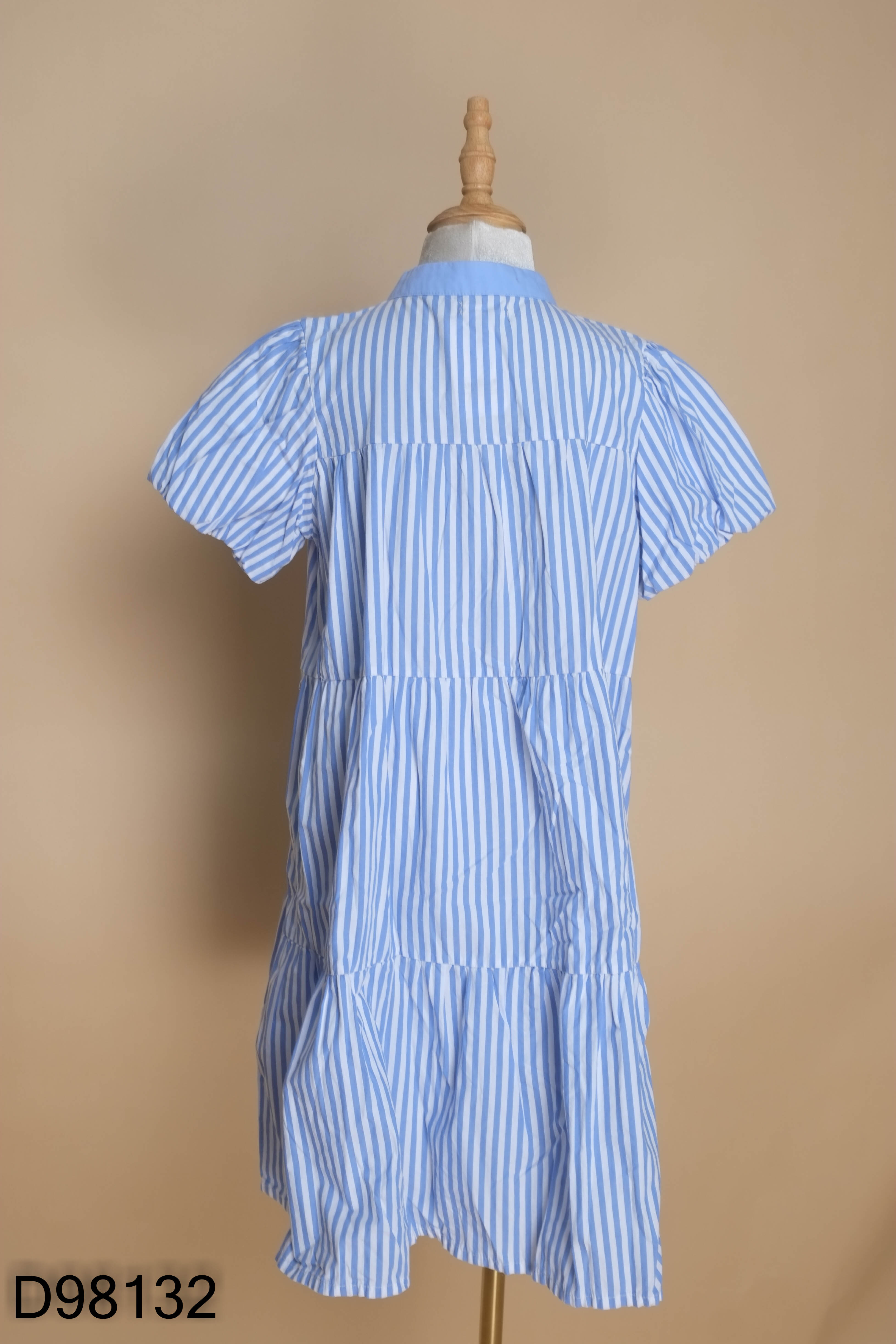 Váy xanh sọc trắng babydoll KIDS