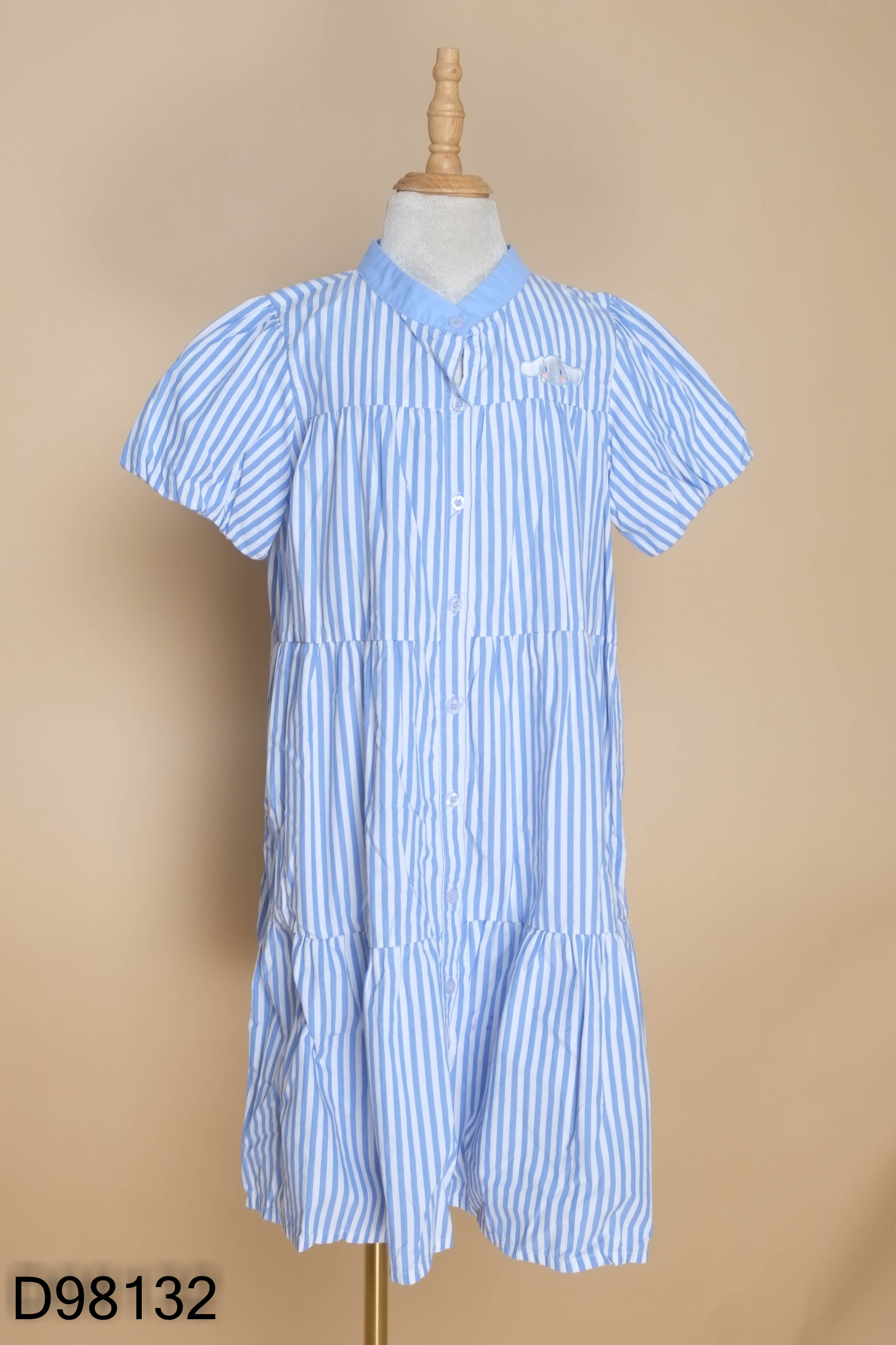 Váy xanh sọc trắng babydoll KIDS